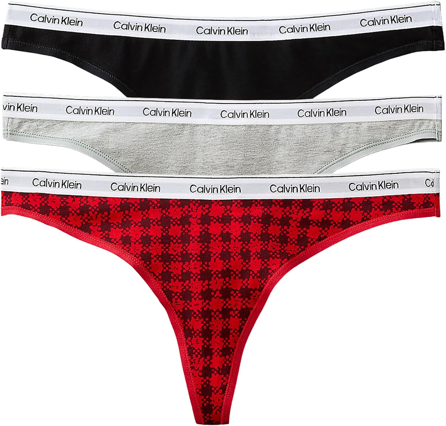 Thumbnail 4 de Lot de 3 strings femme Calvin Klein (Thong) en coton et élasthanne