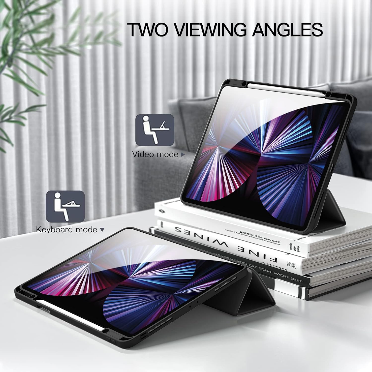 Detalle de Vobafe Case for iPad Pro 12.9 (6th/5th/4th/3rd gen) — TPU flexible cover with Pencil holder & Auto Wake/Sleep