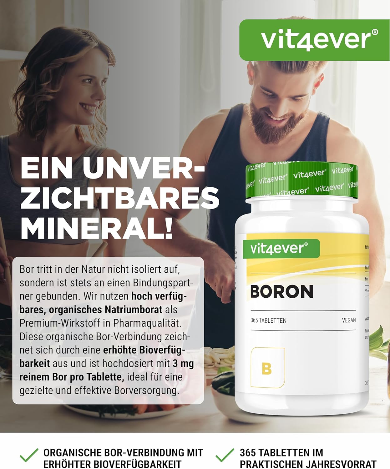 Detalle 2 de Vit4ever Boron 3 mg Tabletten 365 Stück
