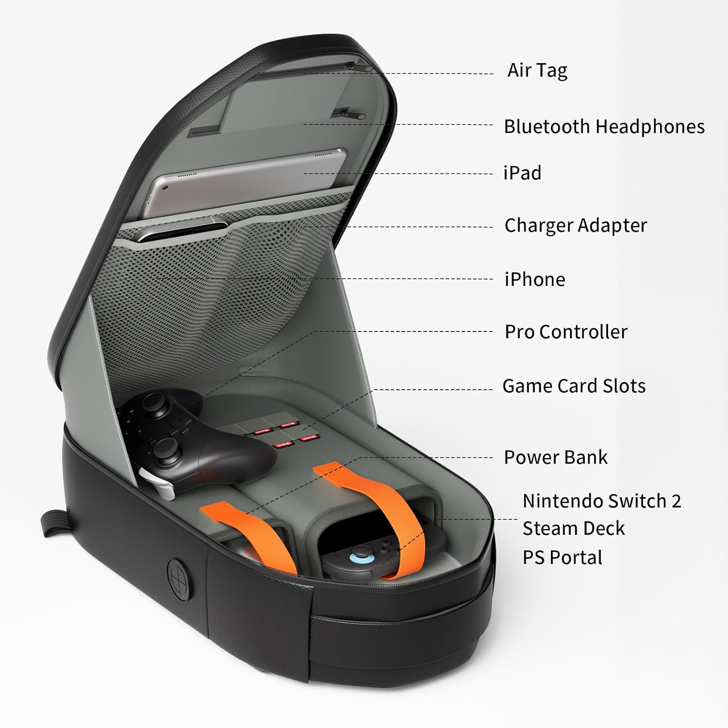 Detalle de COOWPS Sling Bag for Nintendo Switch 2 (2025): Protective EVA Shell Carrying Case for On-the-Go Gaming