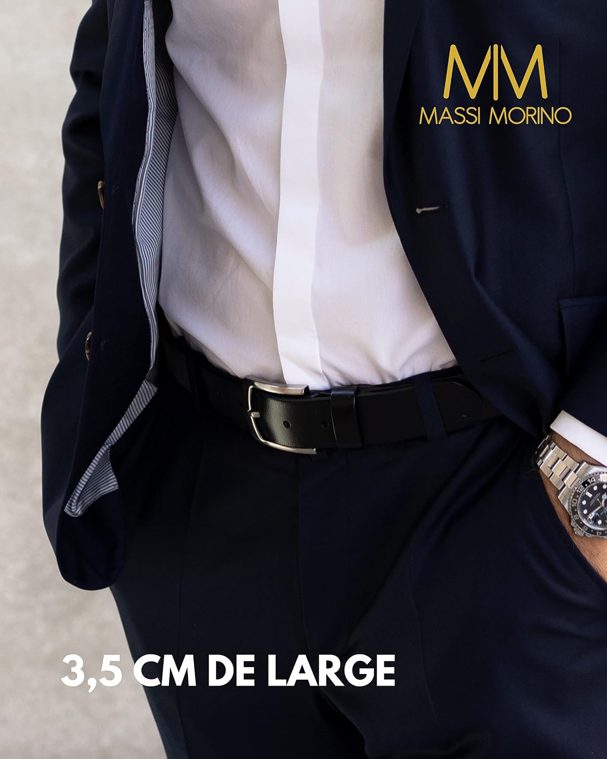 Thumbnail 4 de Massi Morino ceinture cuir homme 3,5 cm