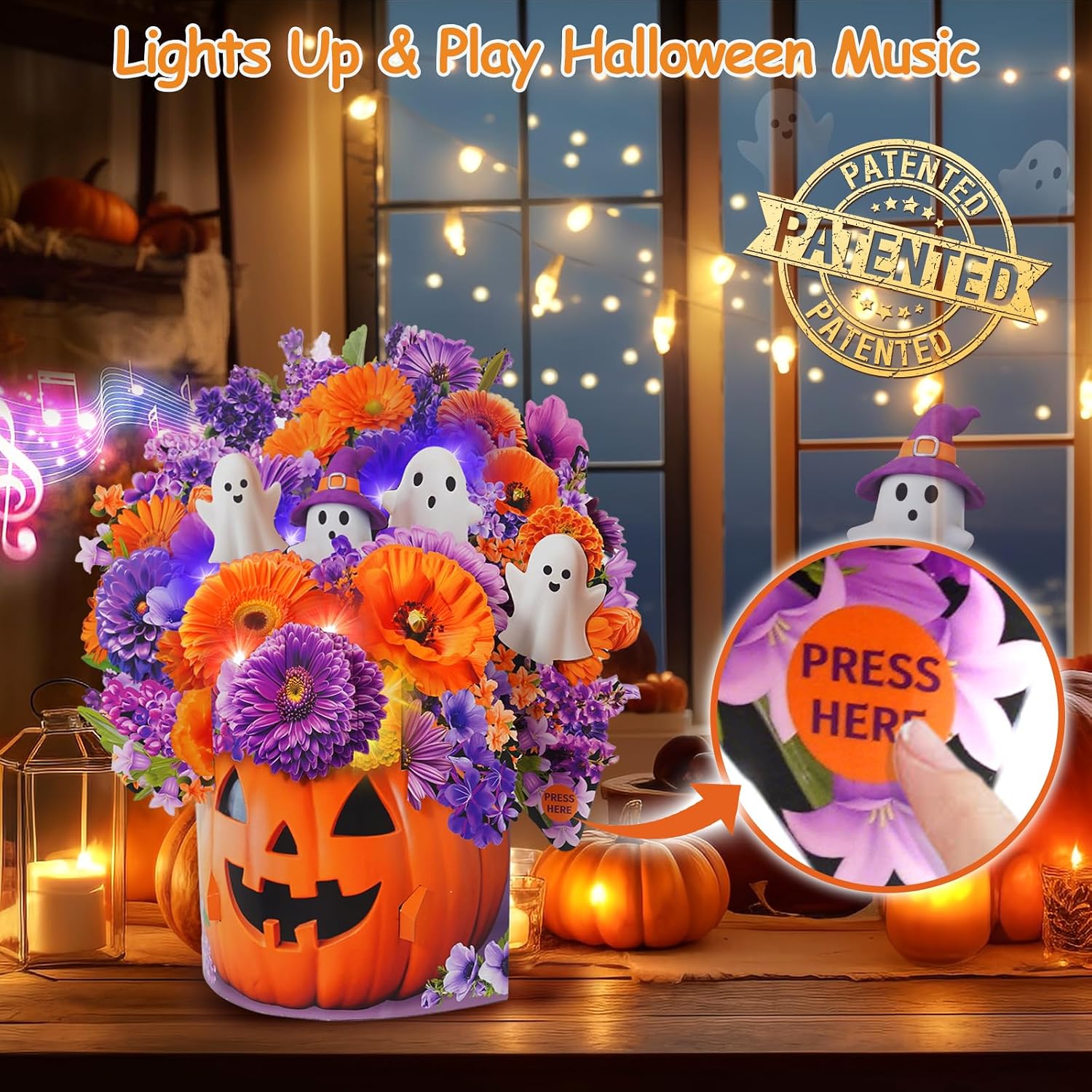 Detalle de Halloween Musical Pop-Up Card, 10-Inch