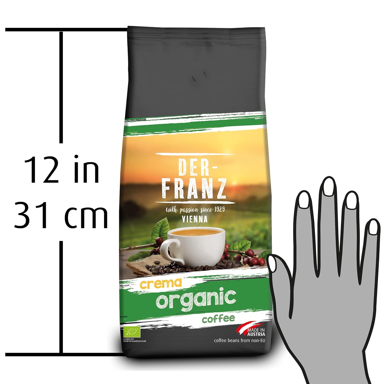 Thumbnail 6 de Der-Franz Crema Bio Kaffee, ganze Bohne, 1000 g – Bio-Arabica mit milder Säure und fruchtigem Aroma