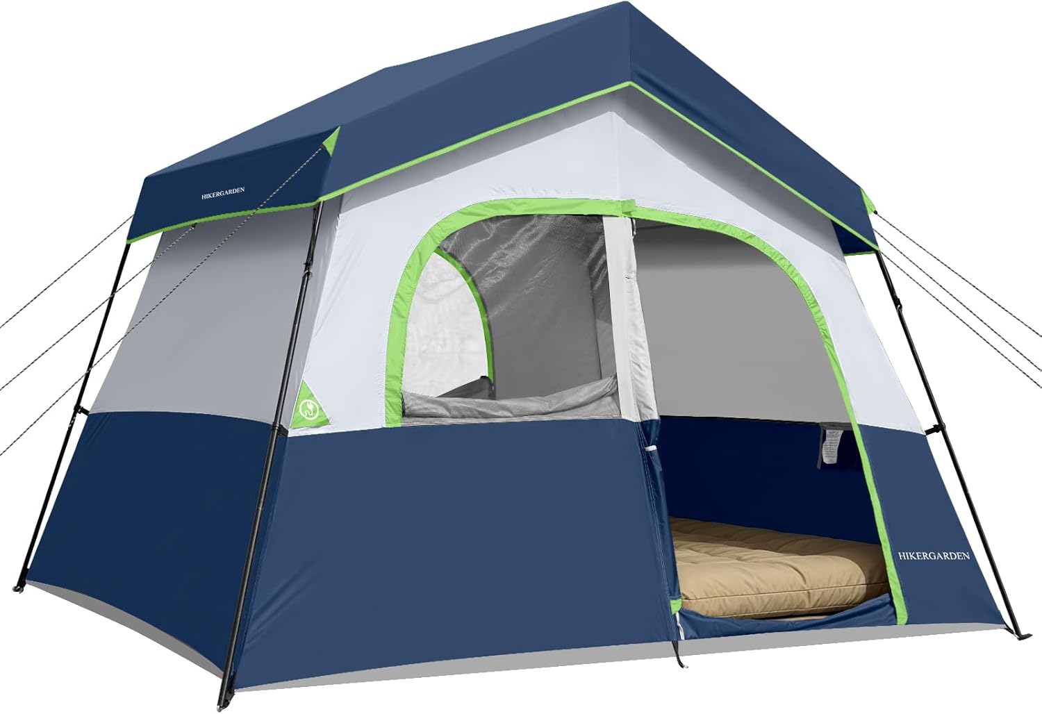 Detalle de HIKERGARDEN Campingzelt für 5–8 Personen – Robustem Familien-Kabinenzelt für Outdoor-Cans