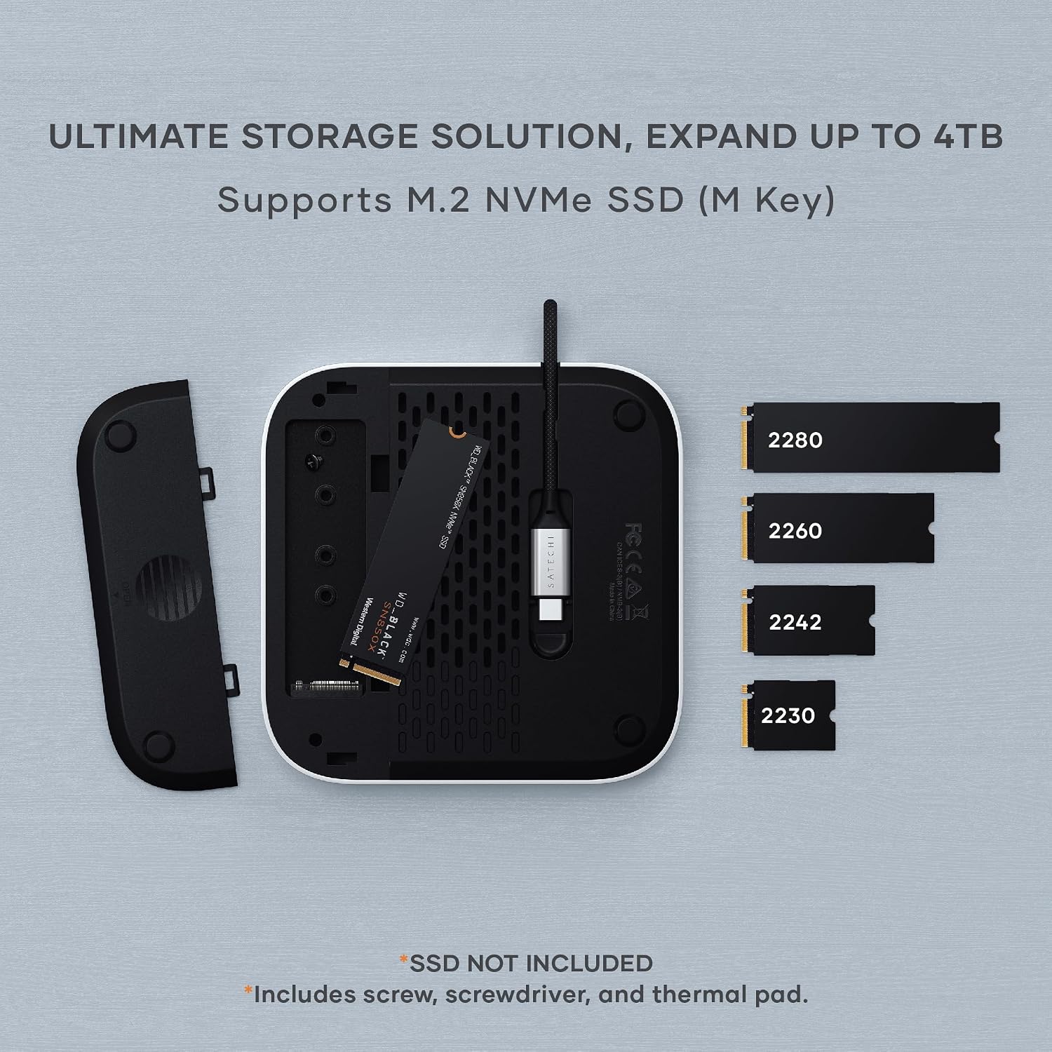 Detalle de Satechi Mac mini M4 Hub & Stand 4TB