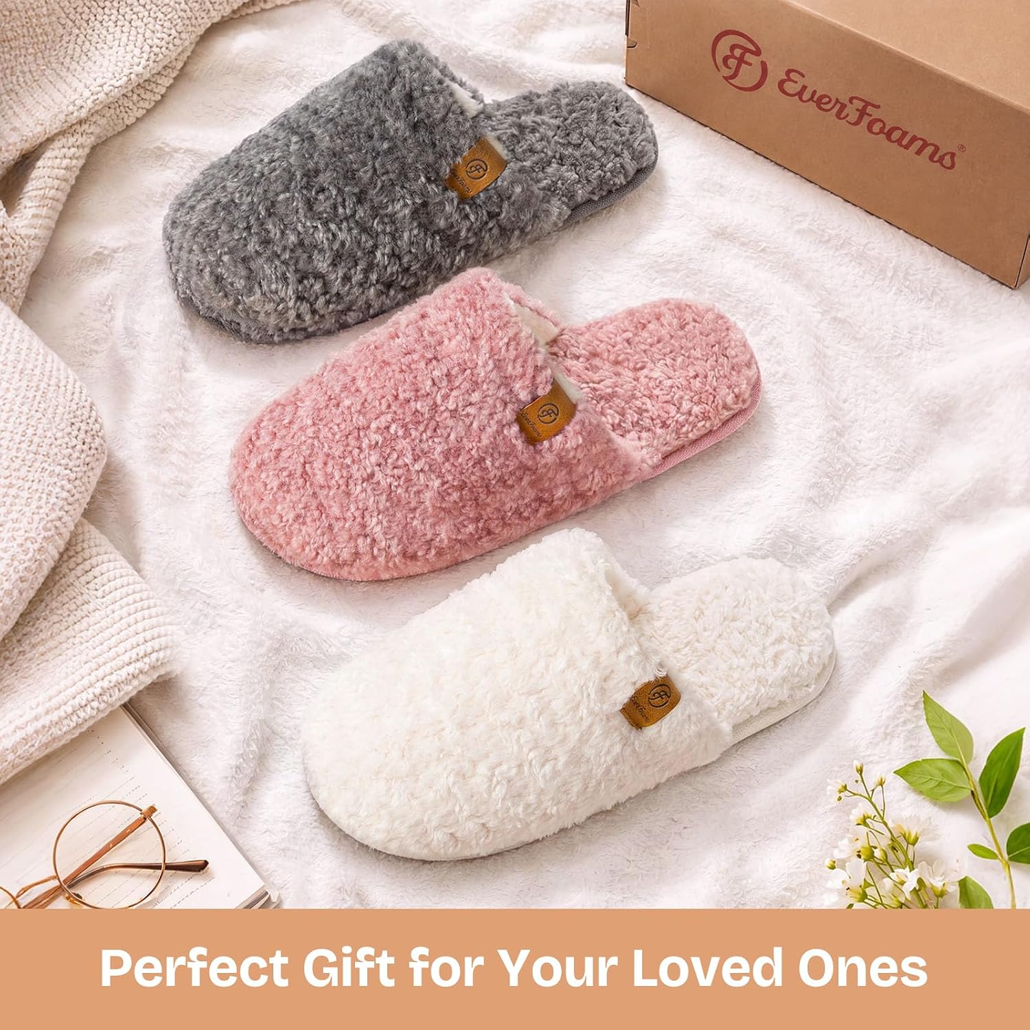 Thumbnail 2 de EverFoams Fuzzy Slip-on Slippers 80D
