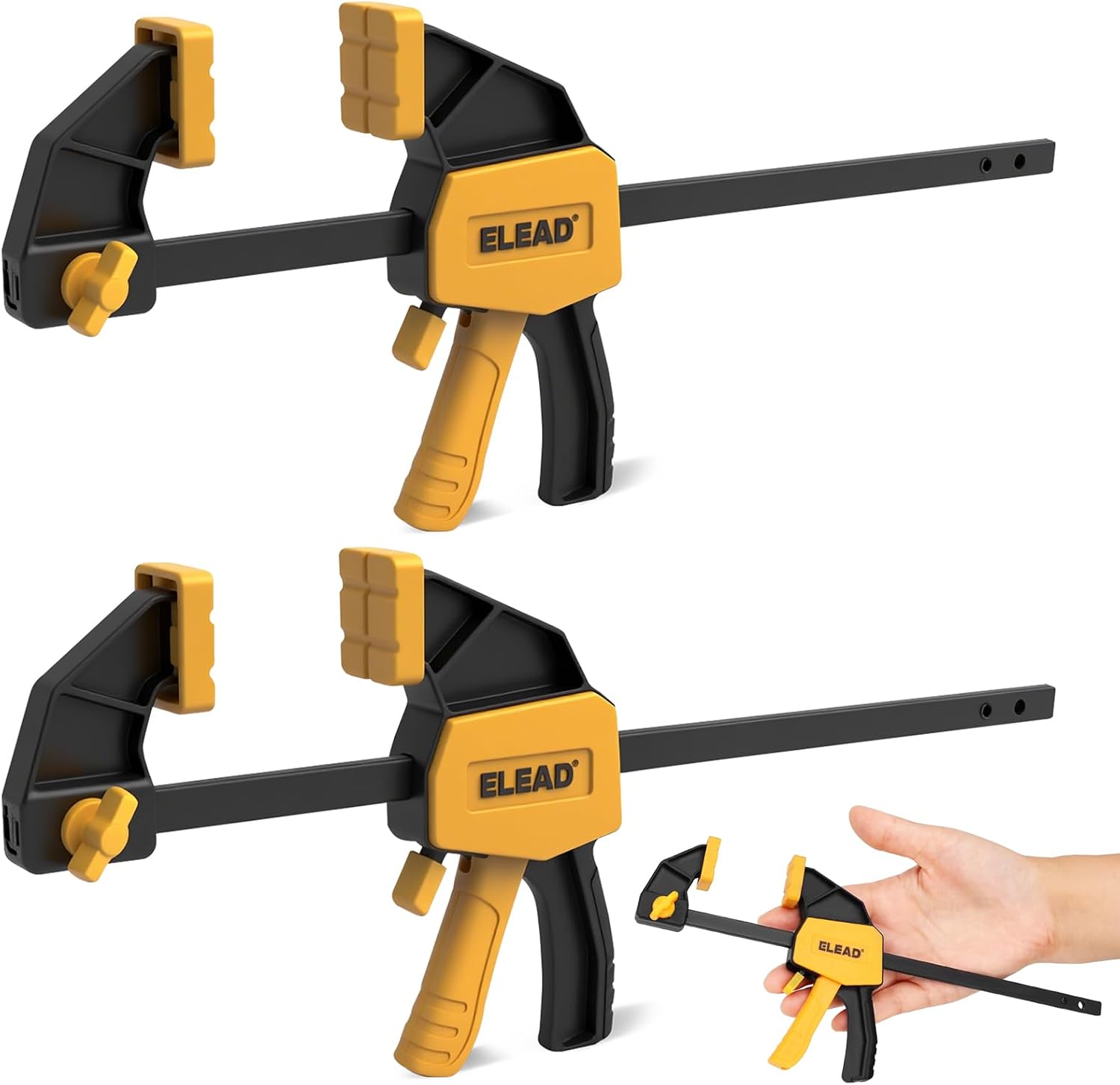Detalle de ELEAD 6-Inch Mini Bar Clamps, 2-Piece Set with Quick Release and Spreader Mode