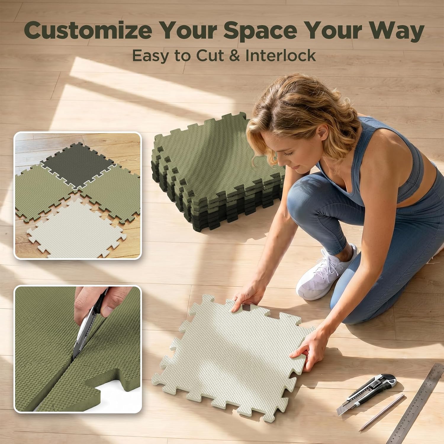 Detalle de AIRHOP Foam Floor Tiles, 18-Tile Set