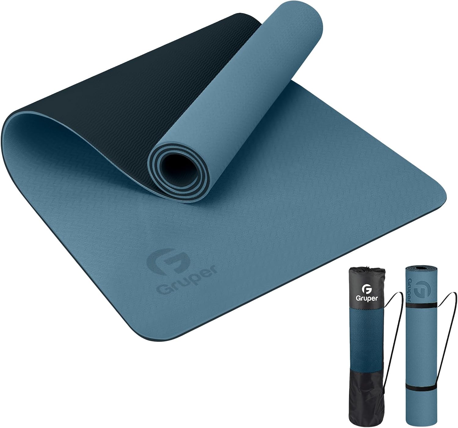 Detalle de Gruper Yoga Mat Non Slip: Eco-Friendly, Double-Layer Grip with Free Carry Strap