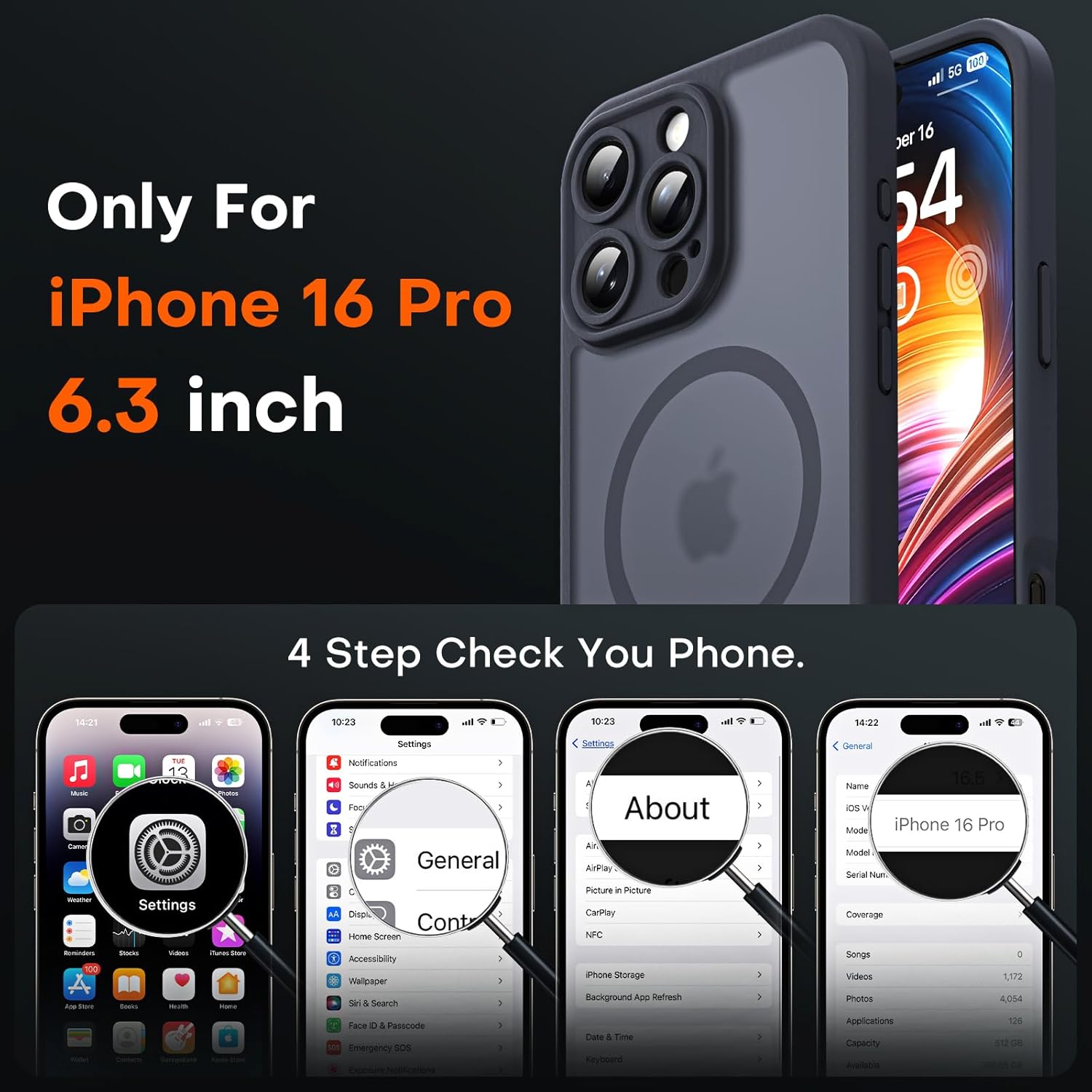 Thumbnail 1 de TOCOL iPhone 16 Pro Magnetic Case 6.3