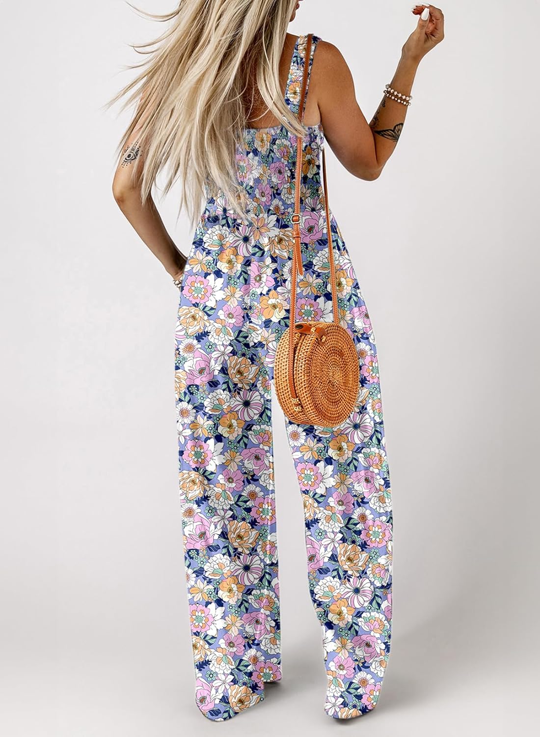 Detalle de Dokotoo Women’s Casual Sleeveless Overalls Jumpsuit with Pockets & Wide-Leg Fit