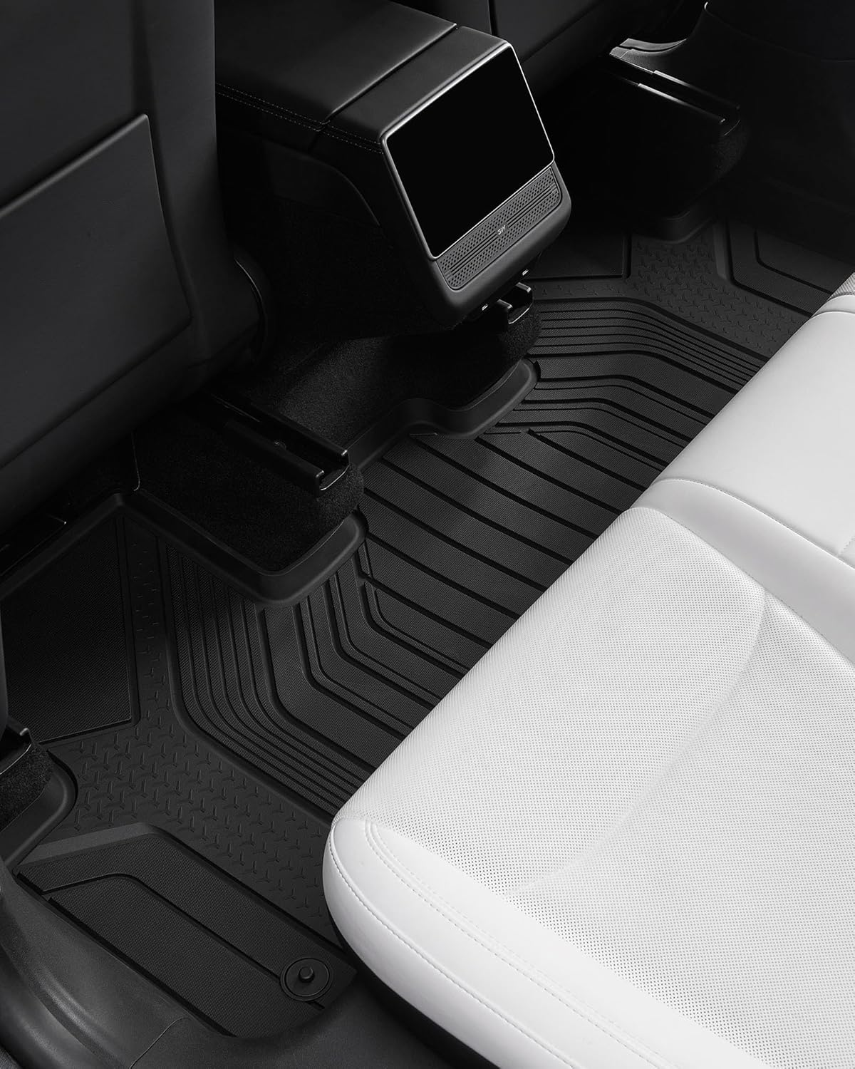 Thumbnail 5 de 3W 2025-2026 Tesla Model Y Juniper Floor Mats with Rear Cargo & Backrest Mats (Vigormold™) TPE All-Weather Set