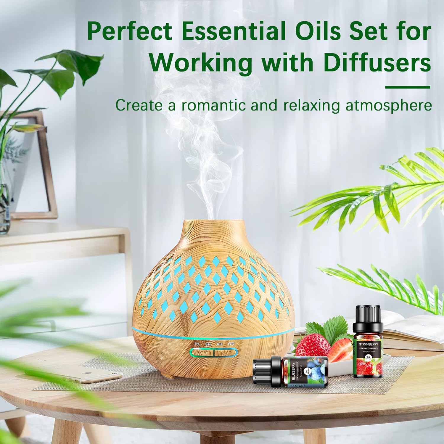 Thumbnail 3 de Aeshory AESHORY Fruchtig Ätherische Öle Set (6 x 10 ml) für Diffuser – Erdbeere, Heidelbeere, Kirsche, Kokosnuss, Wassermelone, Mango