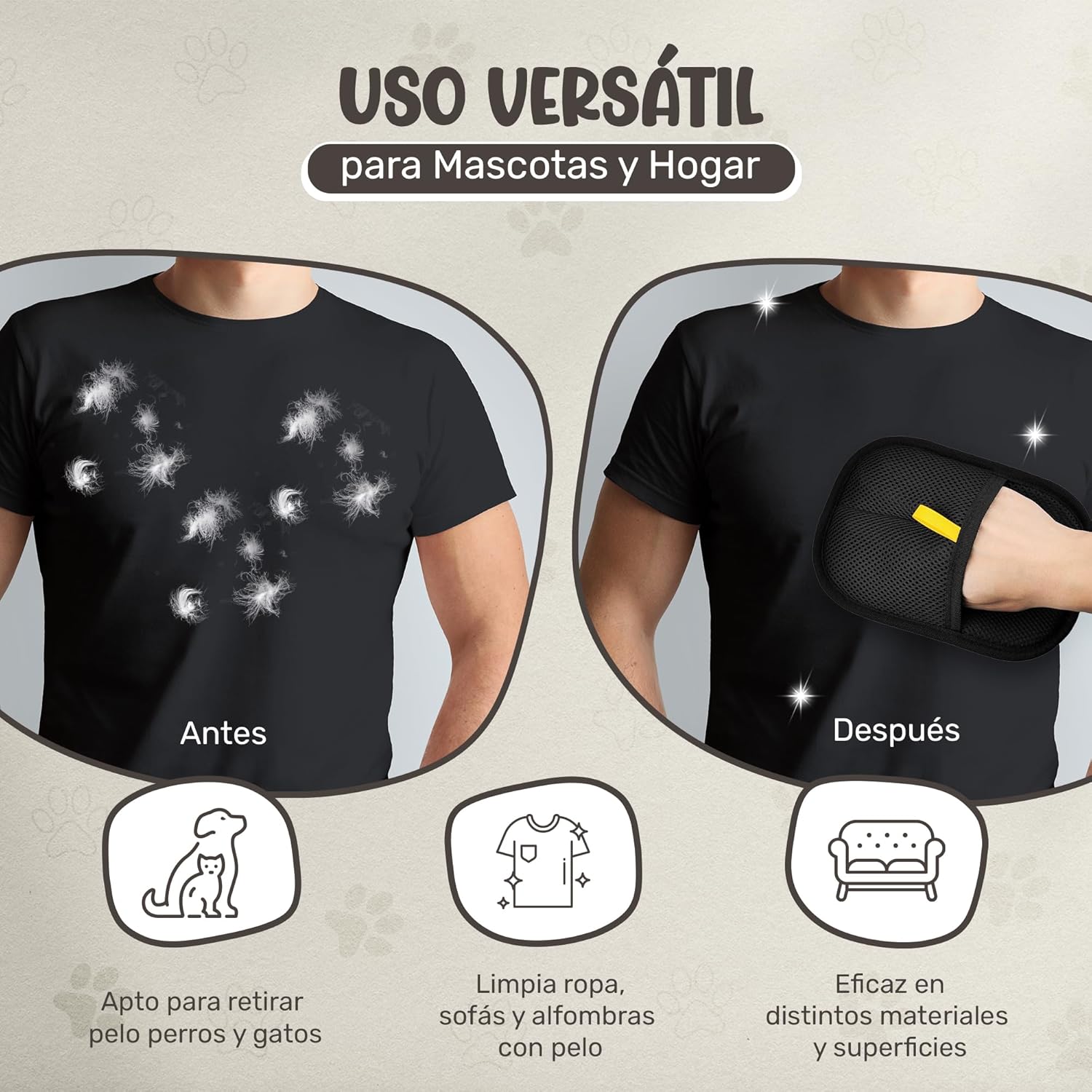 Detalle 2 de T TENEGIL Guante quita pelo 1 unidad