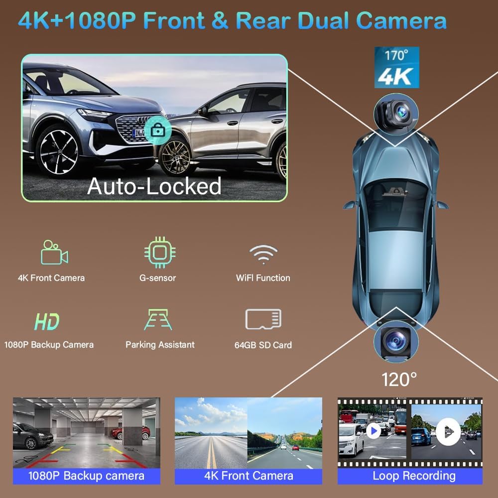 Thumbnail 5 de Pantalla CarPlay 10,26" 4K con dash cam 360°