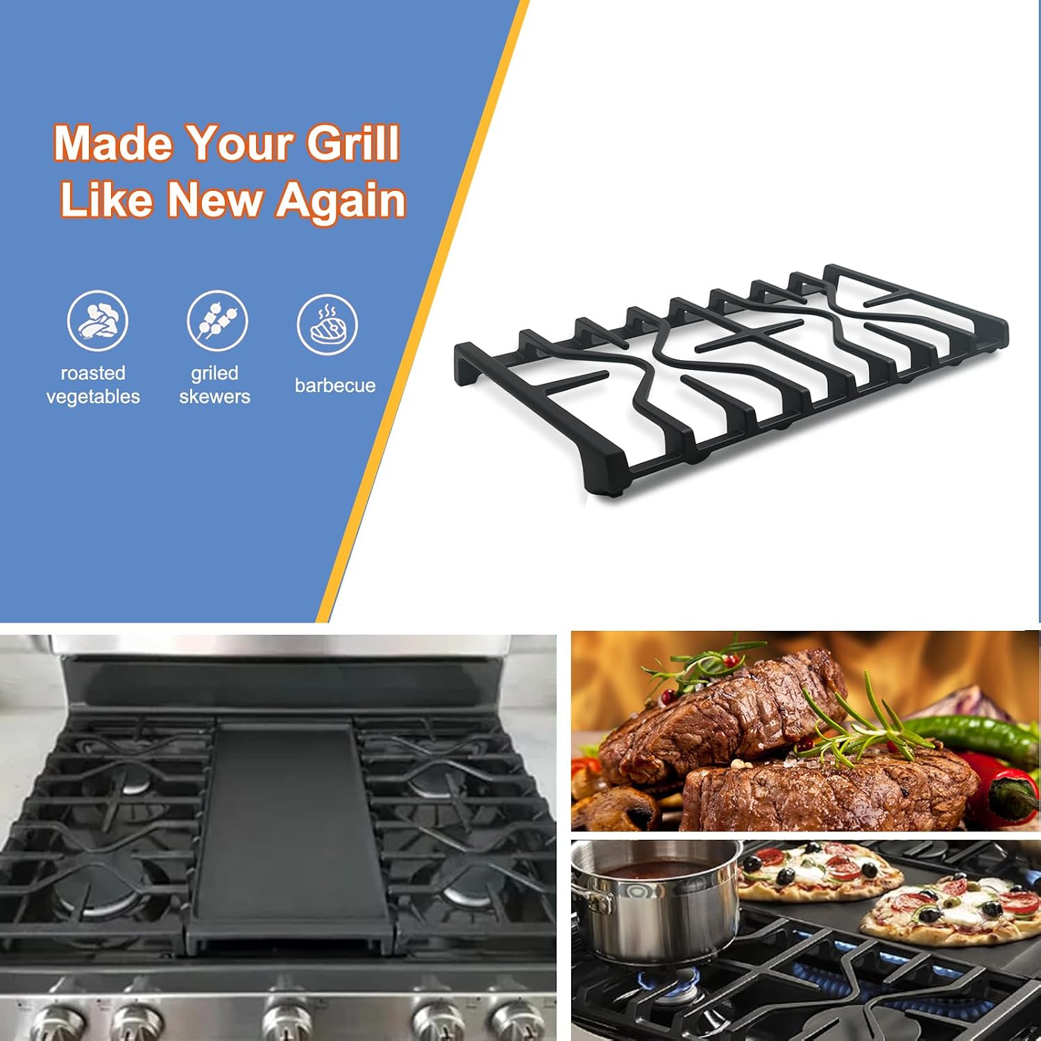 Thumbnail 6 de Cast Iron Replacement Gas Range Grate, 19 9/16 in.