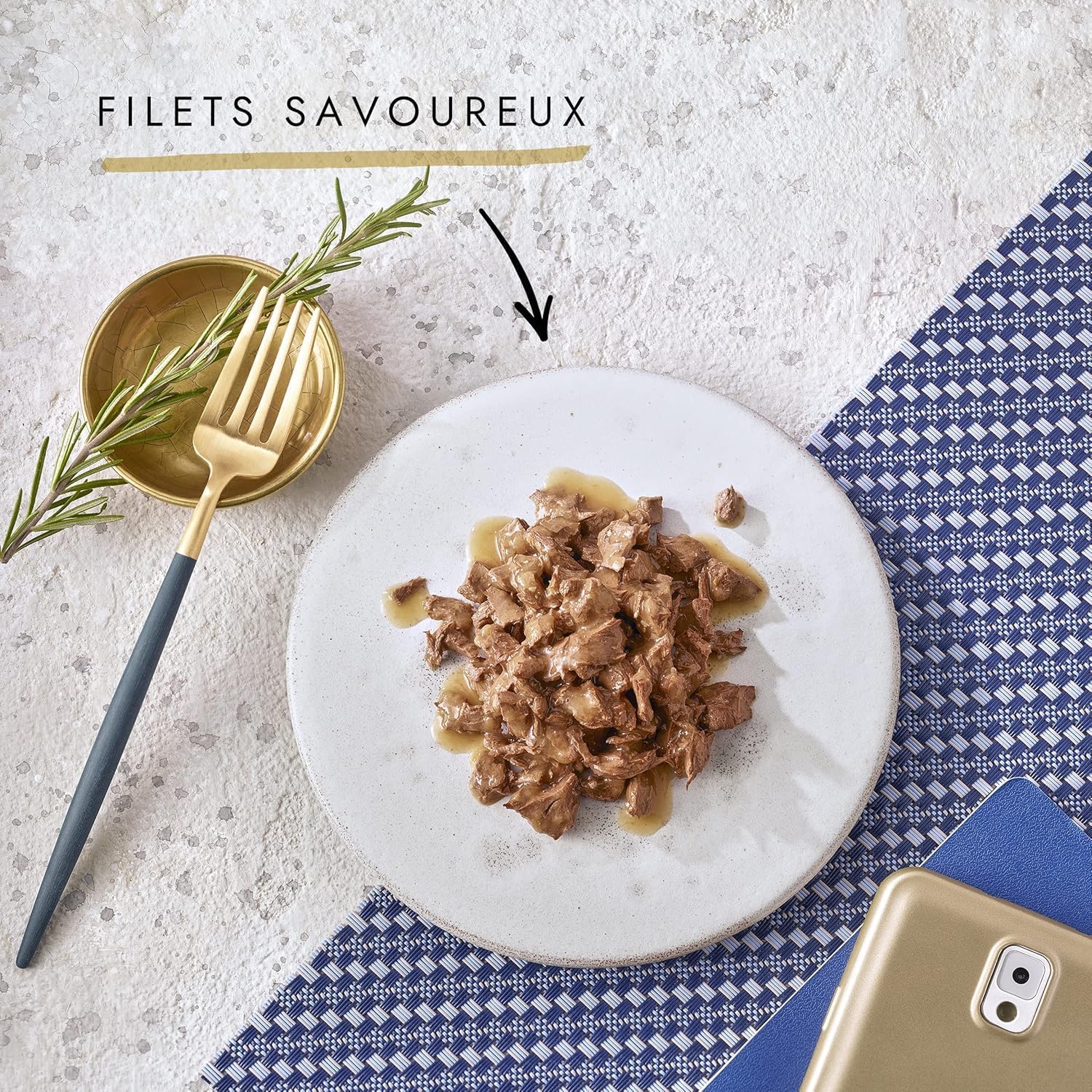Detalle de GOURMET PERLE Filettines Sauce Multivariétés 96x85 g – Mini filets en sauce pour chats