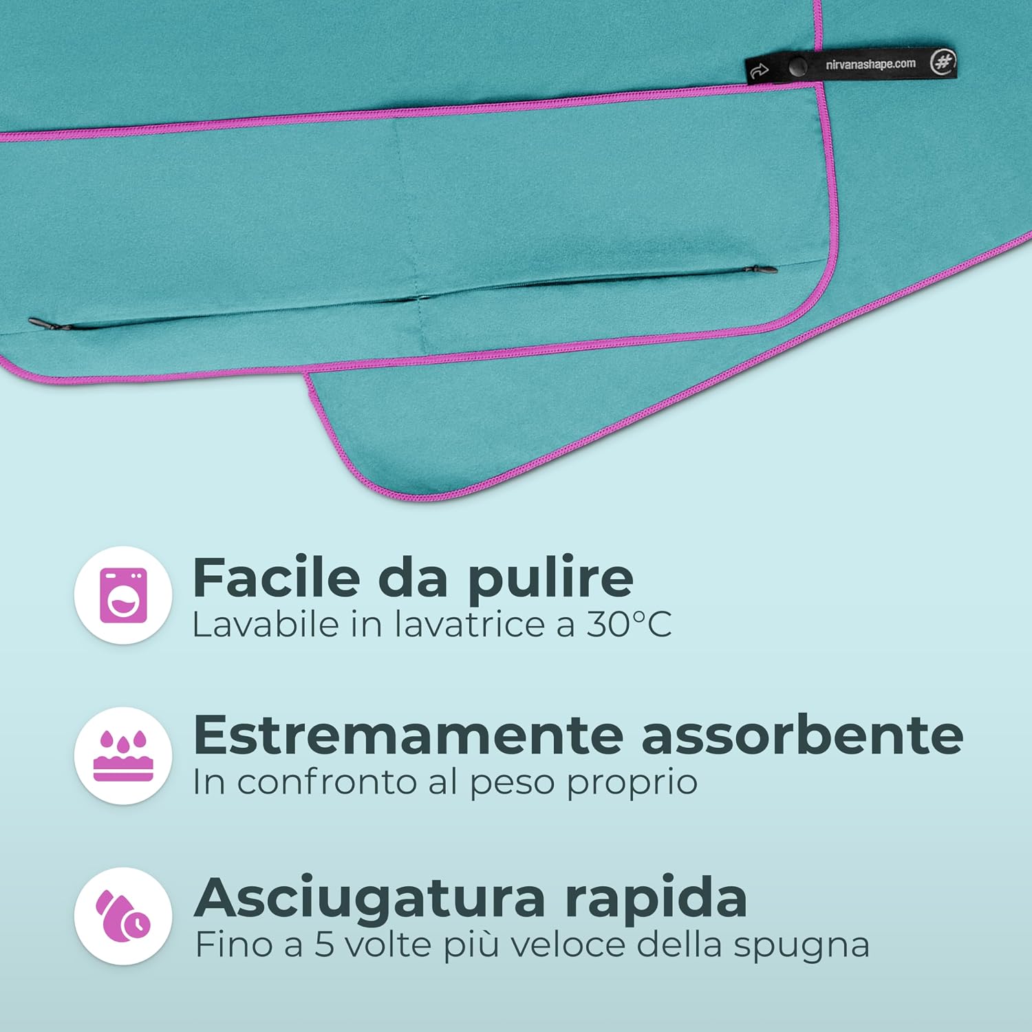 Detalle 2 de NirvanaShape Asciugamano palestra 8 volte 🏋