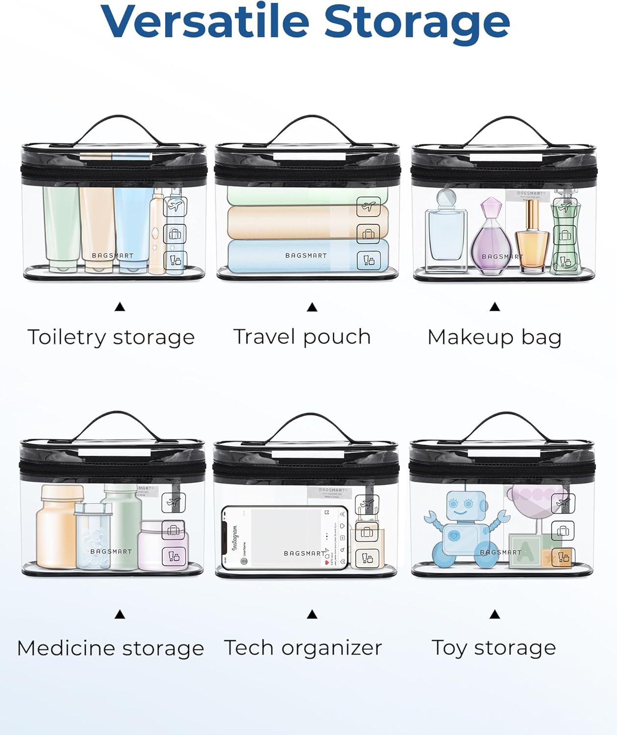 Thumbnail 4 de BAGSMART Toiletry Bag 2-Pack Quart Size