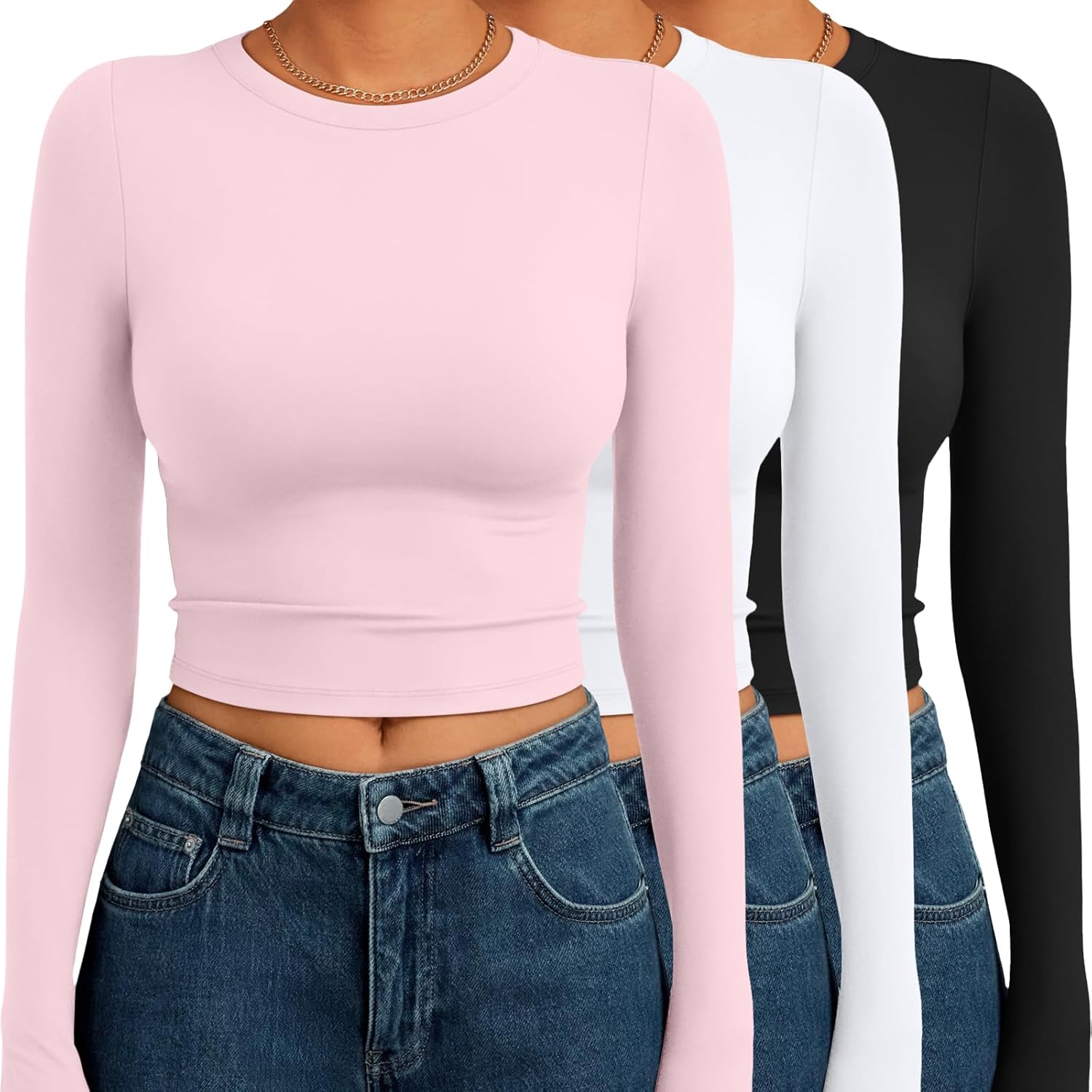 Thumbnail 5 de AUTOMET 3-Pack Long Sleeve Crop Tops 2026