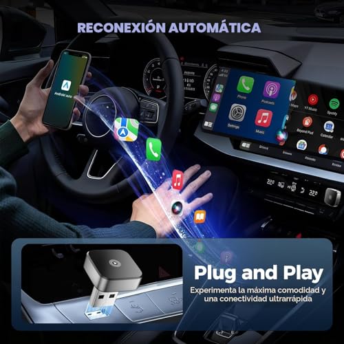 Thumbnail 6 de Adaptador Inalámbrico 2 en 1 Suoxiom para CarPlay y Android Auto (2026) – WiFi dual banda y Bluetooth 5.0