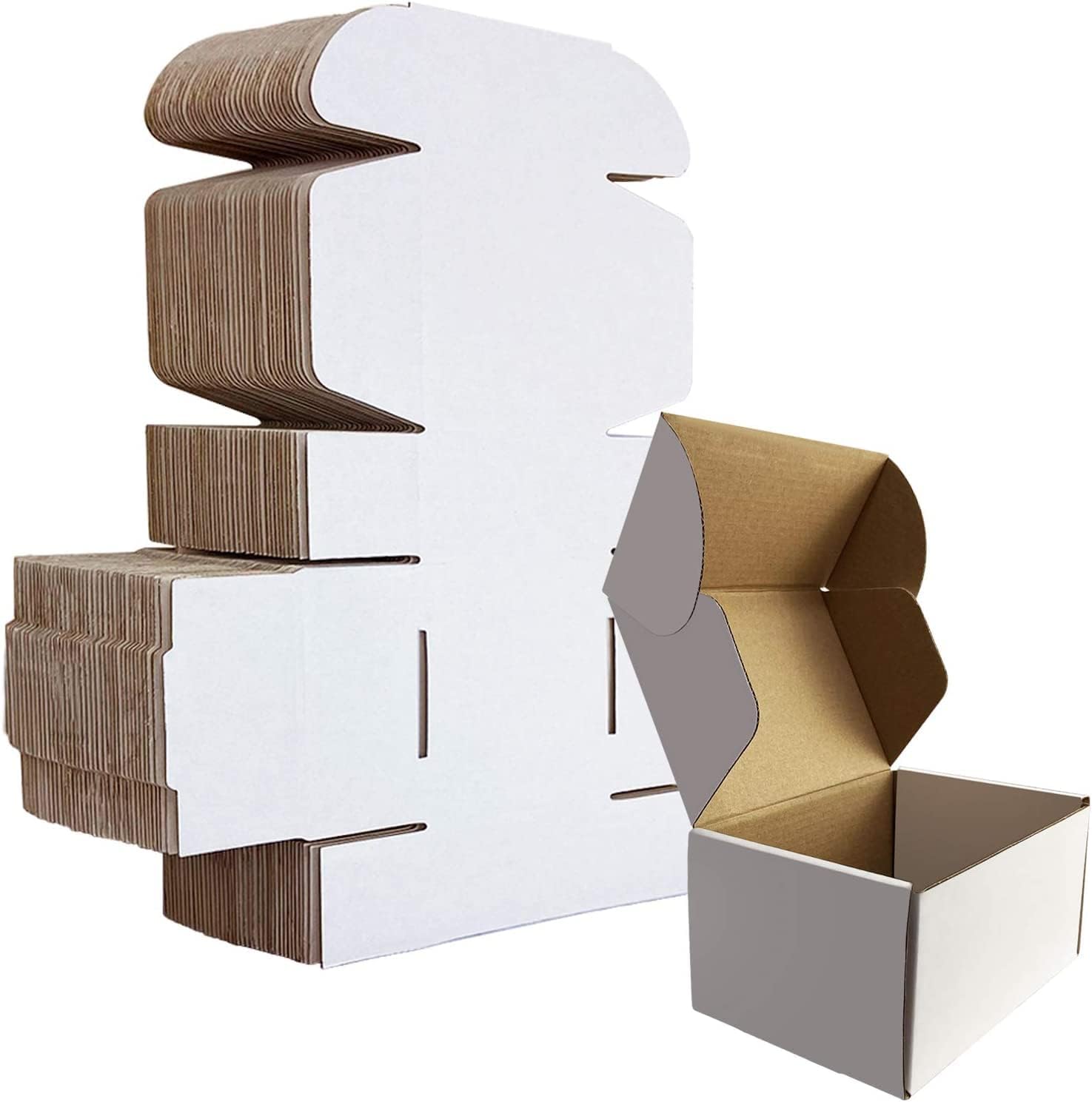 Thumbnail 6 de HORLIMER 20 Pack Shipping Boxes (11x8x2 inches) Brown Corrugated Cardboard Mail Boxes