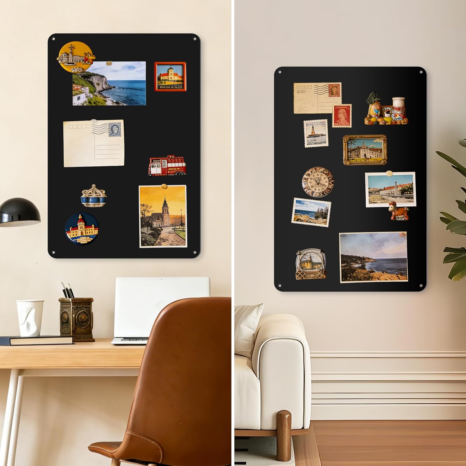 Detalle 2 de ALANGDUO Magnettafel Schwarz 40 x 59 cm – Große Magnetwand für Küche, Büro und Wohnzimmer