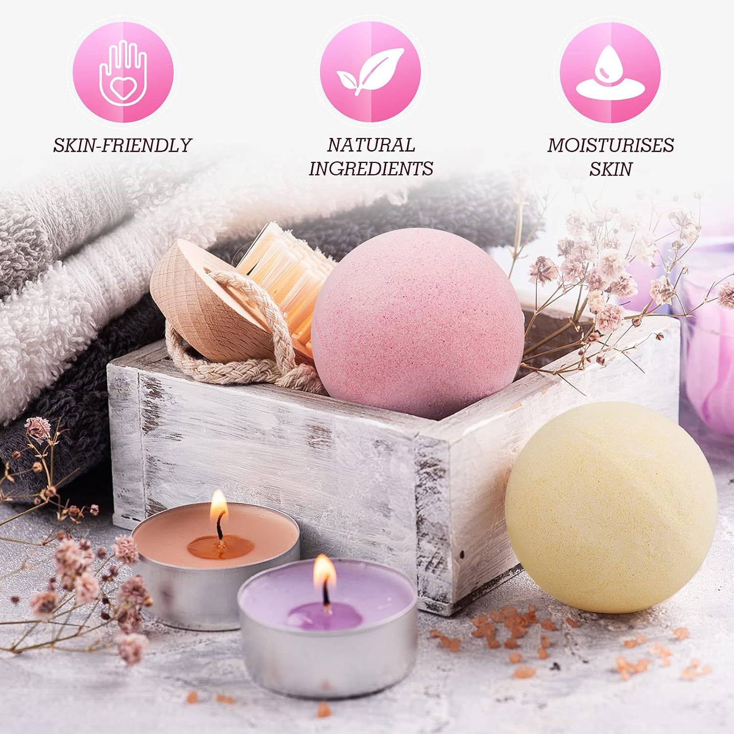 Detalle 2 de HESONTA Bath Bomb Gift Set, 16-Piece Bubble Bath with 16 Scents