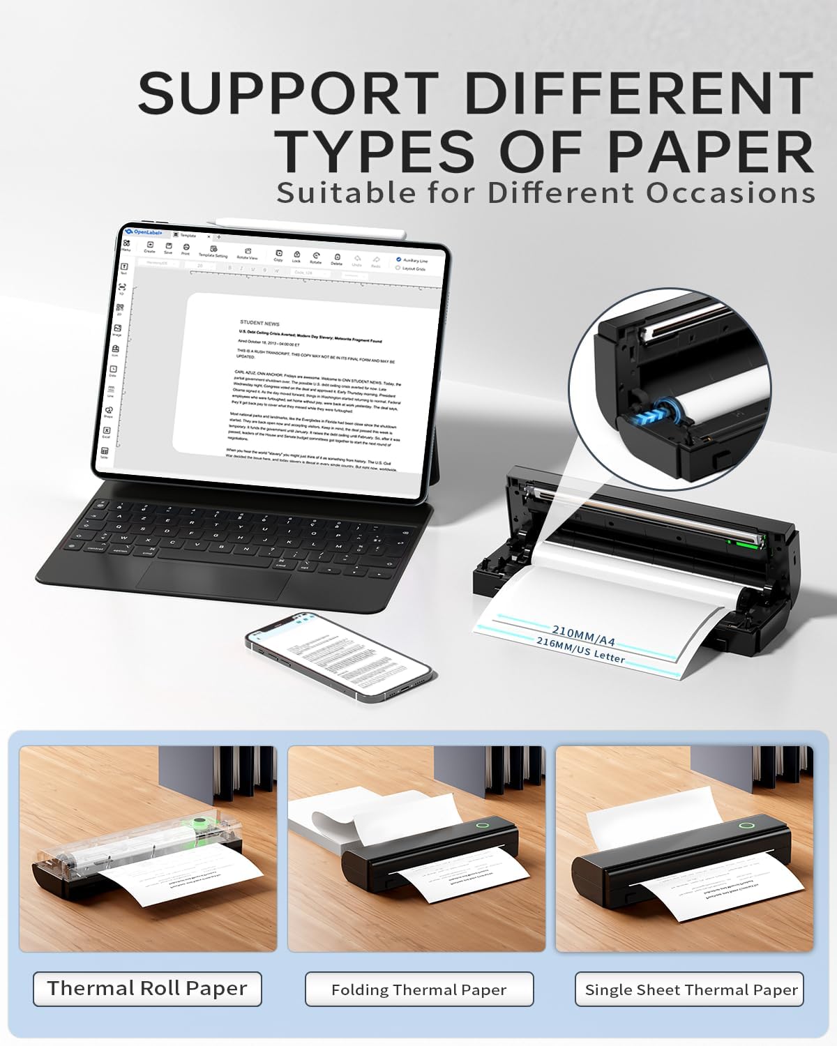 Thumbnail 4 de NDYIN N80 Wireless Thermal Printer 8.5"