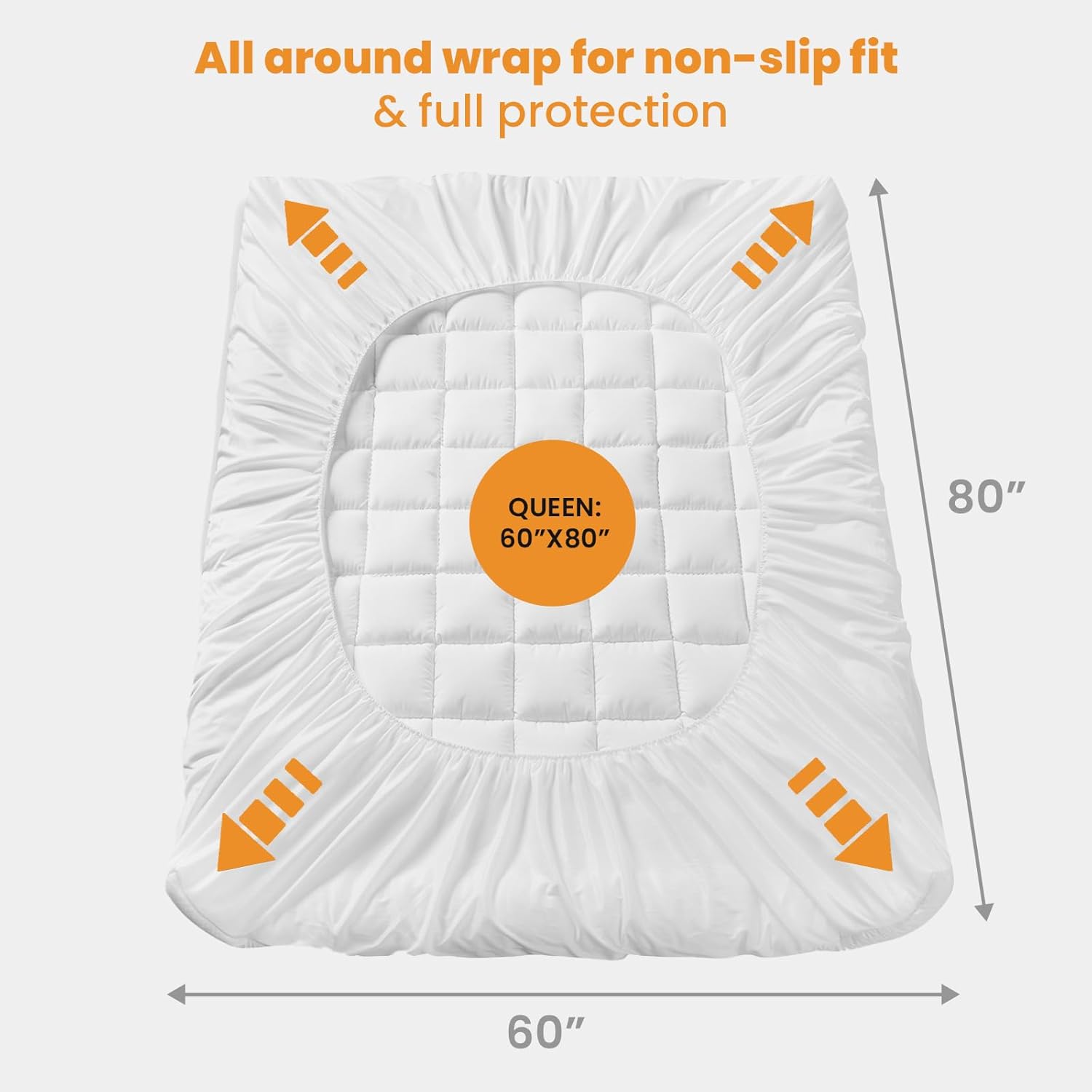 Thumbnail 4 de MATBEBY Queen Size Cooling Mattress Pad 60x80"