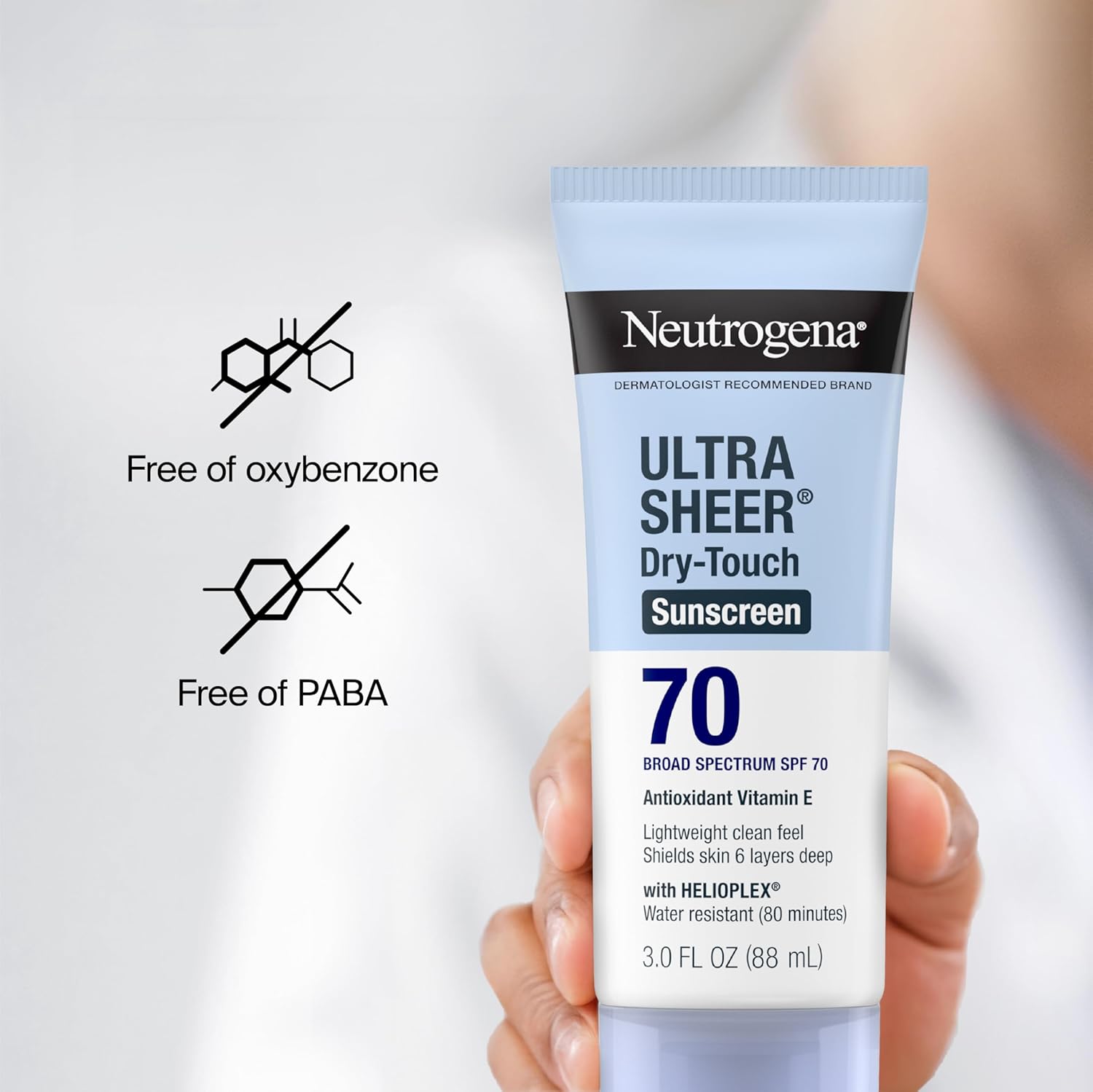 Thumbnail 6 de Neutrogena Ultra Sheer Dry-Touch Sunscreen SPF 70 (Face & Body) — Travel Size Pack of 3