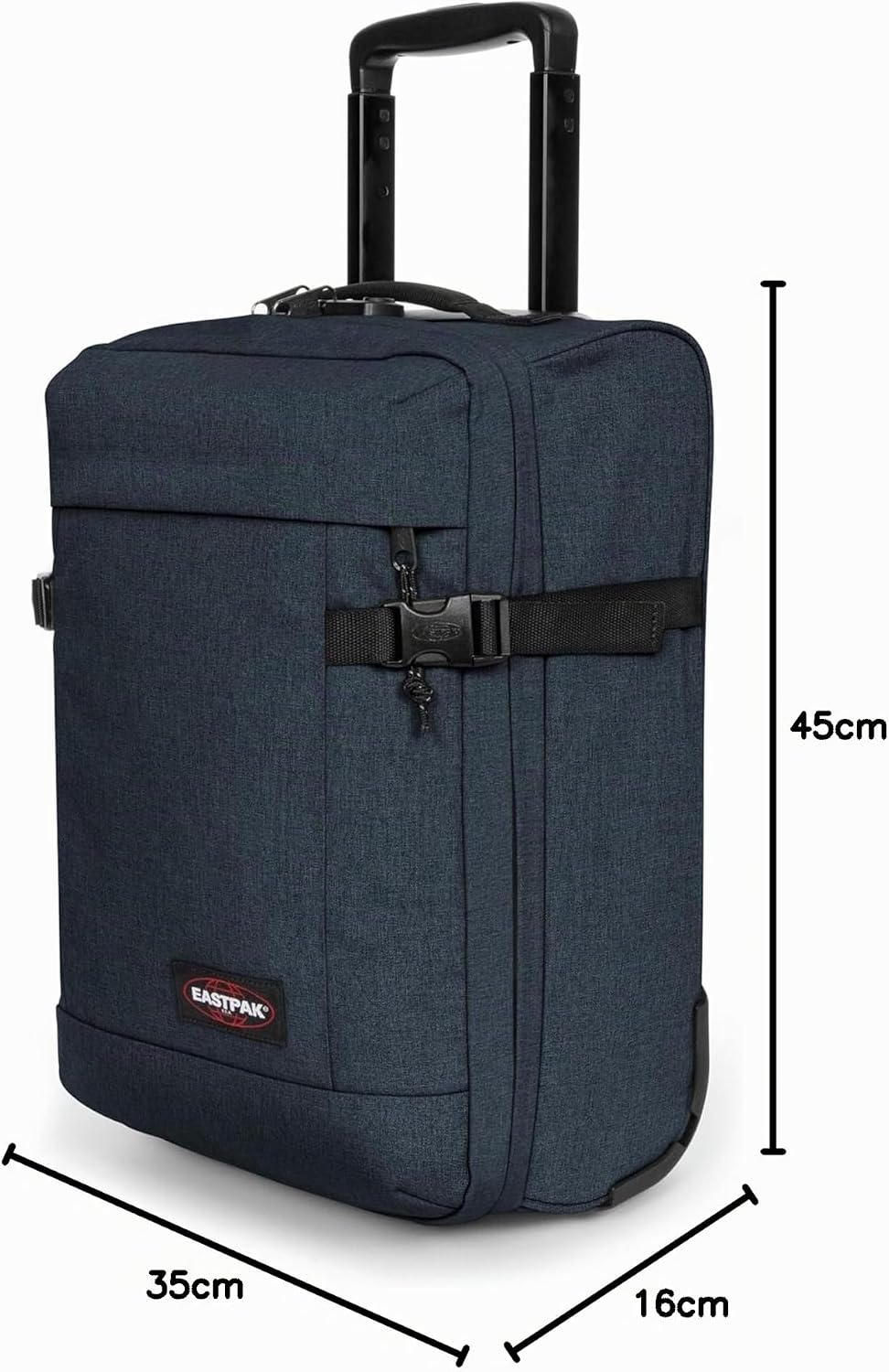 Detalle de Eastpak TRANVERZ XXS Valise – 28 L, 45 x 32 x 20 cm, Triple Denim (Bleu)