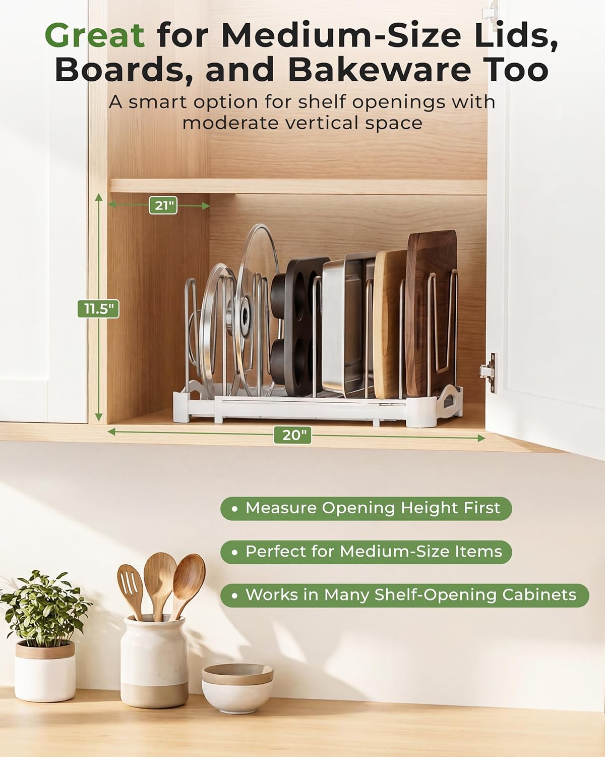 Thumbnail 5 de EVERIE Bakeware Organizer Rack, 7.7" Deep