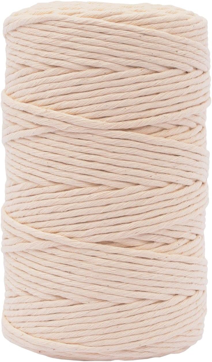 Detalle de Vaessen Creative Corde macramé Naturel – 3 mm x 100 m, 100% coton