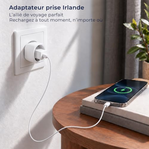 Thumbnail 4 de vutizal Adaptateurs de voyage type G, lot de 2, blancs, 16 A / 2 500 W