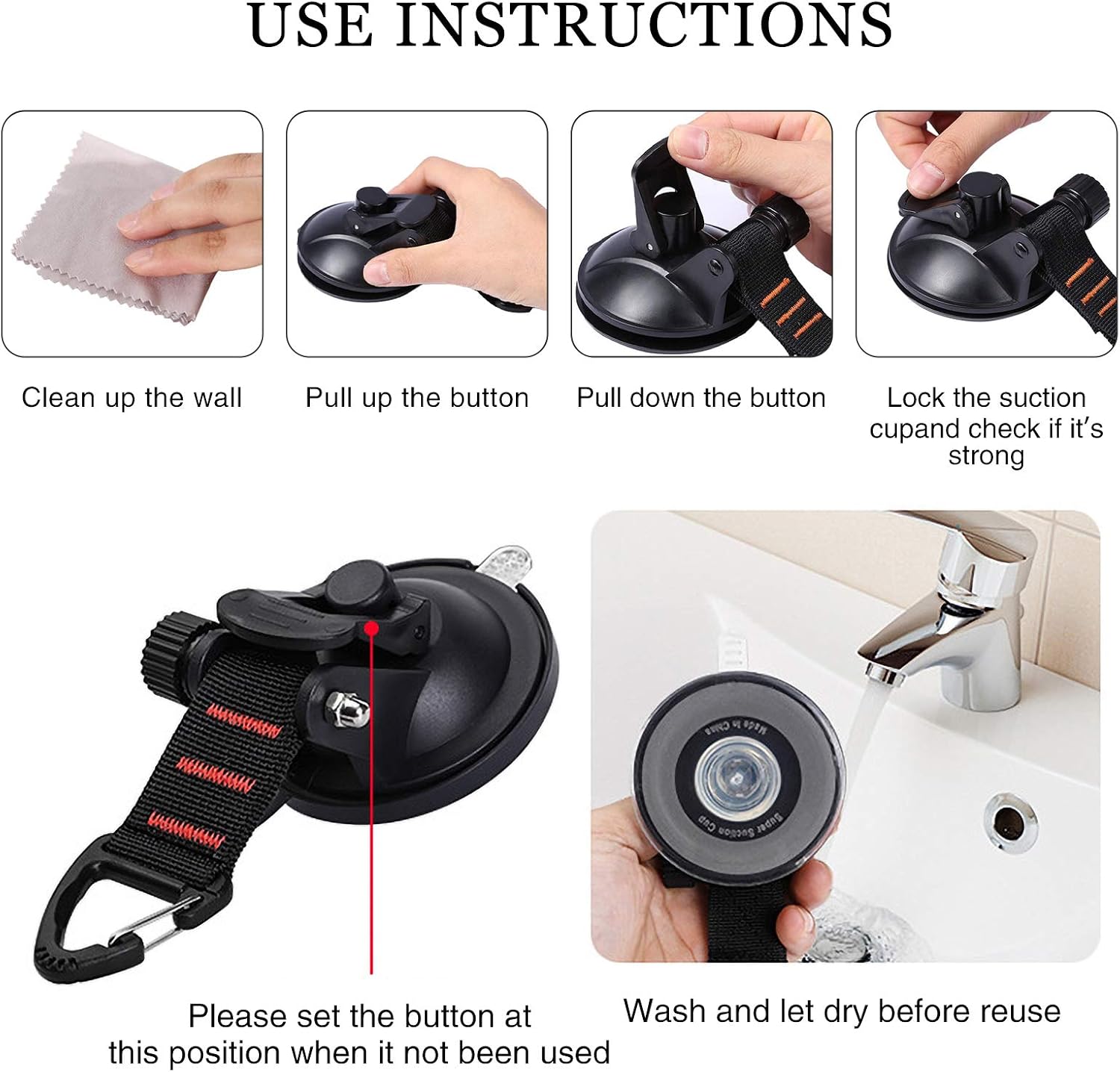Thumbnail 2 de CONBOLA HS001 Suction Cup Hooks, 4-Piece Set for Camping and RVs