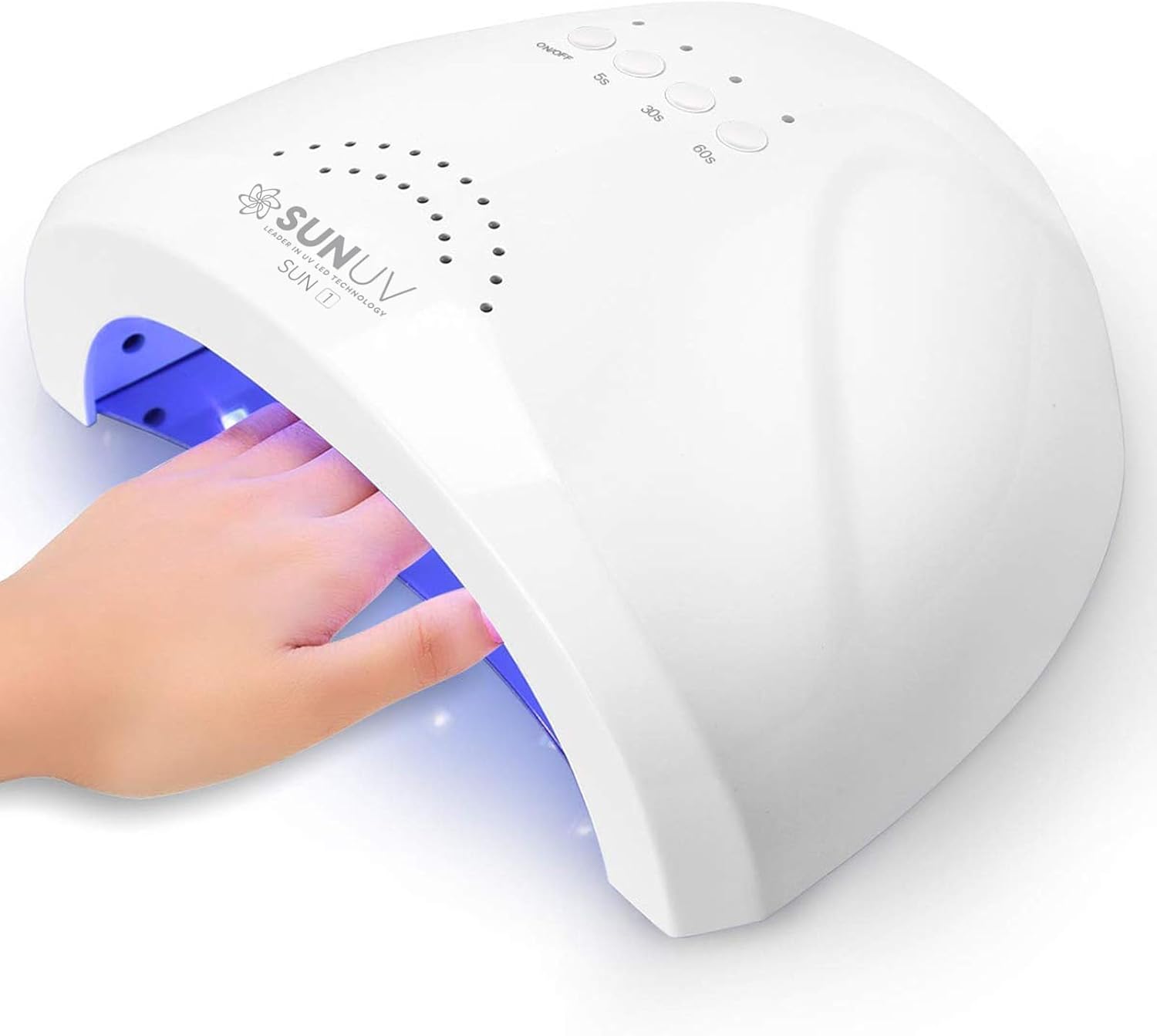 Detalle de SUNUV SUNONEWT UV LED Nail Lamp with 3 Timers and Removable Base