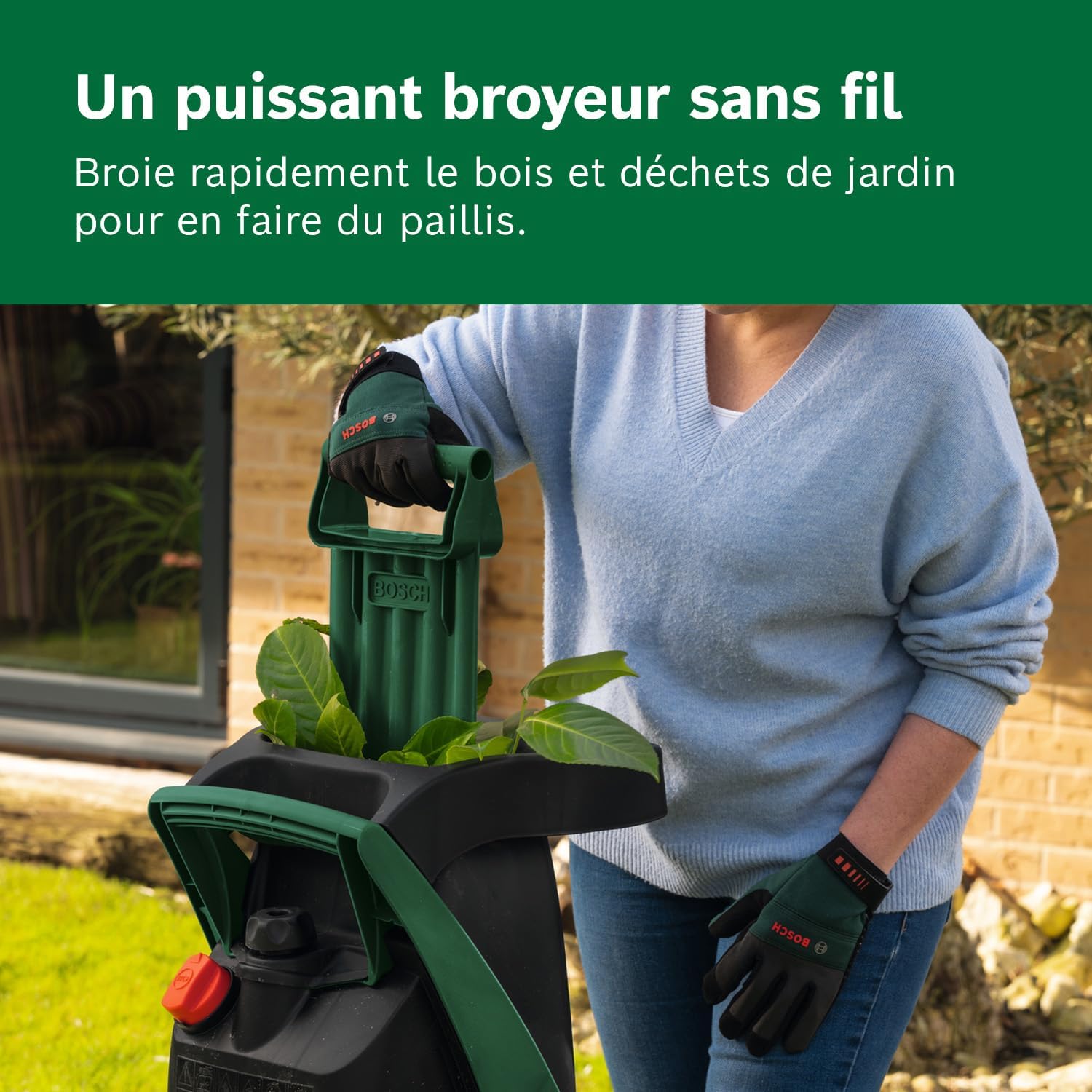 Thumbnail 3 de Bosch UniversalShredder 2x18V-25 – Broyeur sans fil (sans batterie) à lame réversible, coupe jusqu’à 25 mm