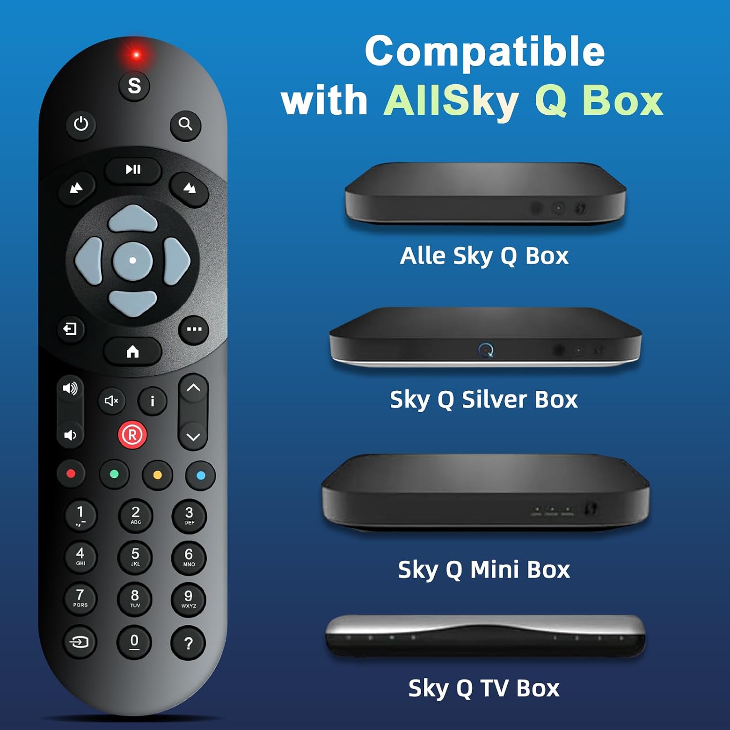 Detalle de Replacement Infrared Remote for Sky Q (Box, Mini, Silver Box) – No Voice Control