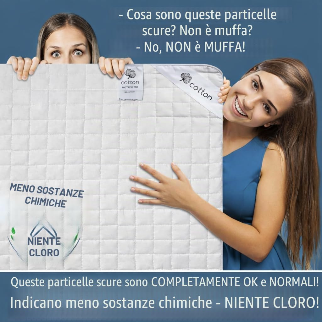 Thumbnail 2 de FAM Home Coprimaterasso Matrimoniale 160x200 cm – Cotone e Poliestere, 2 cm di spessore