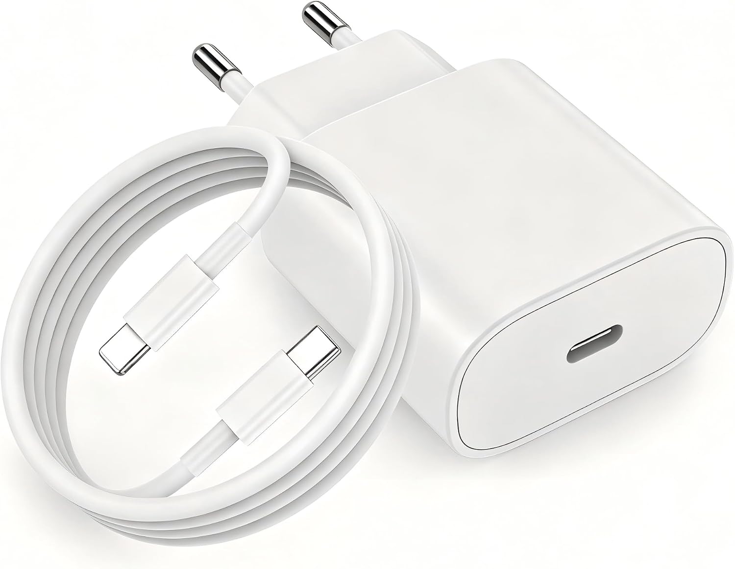 Detalle de DGVERS 20W USB‑C Ladegerät & 2m USB‑C Kabel – Schnelles Laden für iPhone 17/16/15 und iPad, MFi-zertifiziert