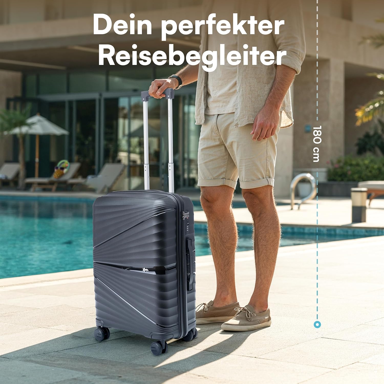 Detalle de Xonic Hartschalenkoffer L 65L – robuster, leichter Reisebegleiter mit TSA-Schloss
