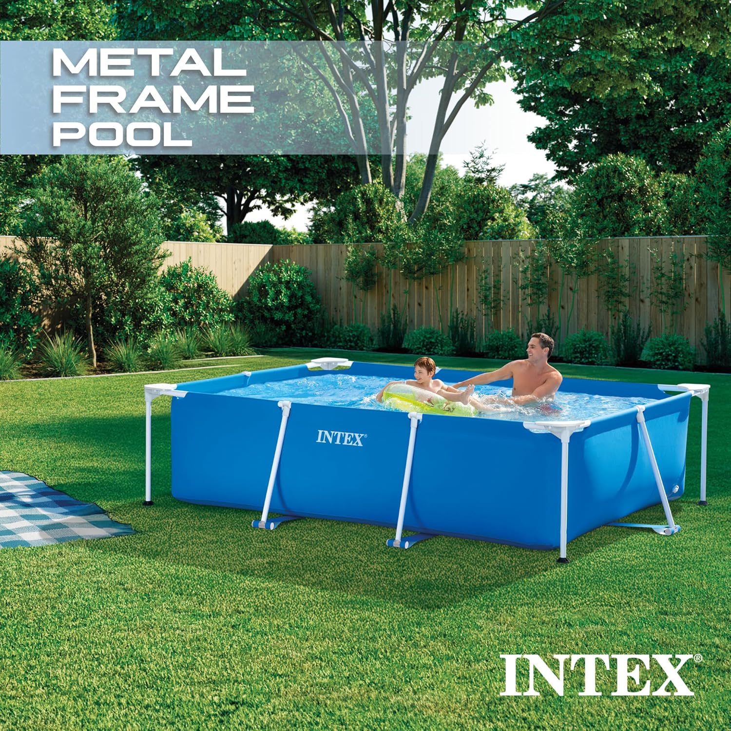 Thumbnail 2 de Intex Small Family Frame Pool 2.6m x 1.6m x 0.65m (Blue) – Durable, Easy‑set Family Pool