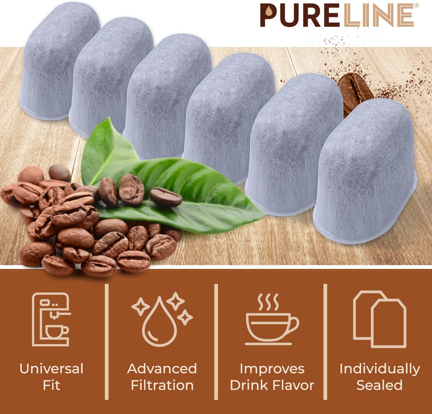 Detalle 2 de Cuisinart Coffee Filter Replacement (12-Pack) by Pureline — Charcoal Water Filter for Cuisinart Coffee Makers