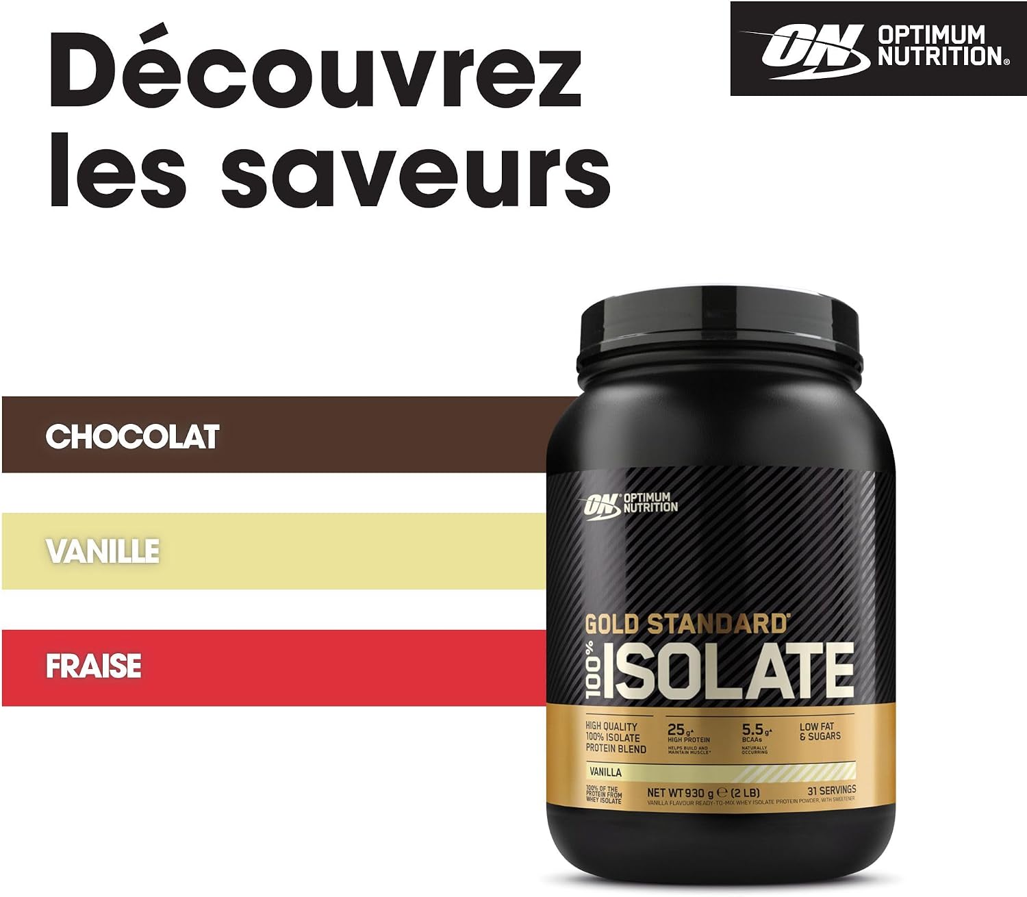 Thumbnail 4 de Optimum Nutrition Gold Standard 100% Isolate – Protéine de Whey, 930 g