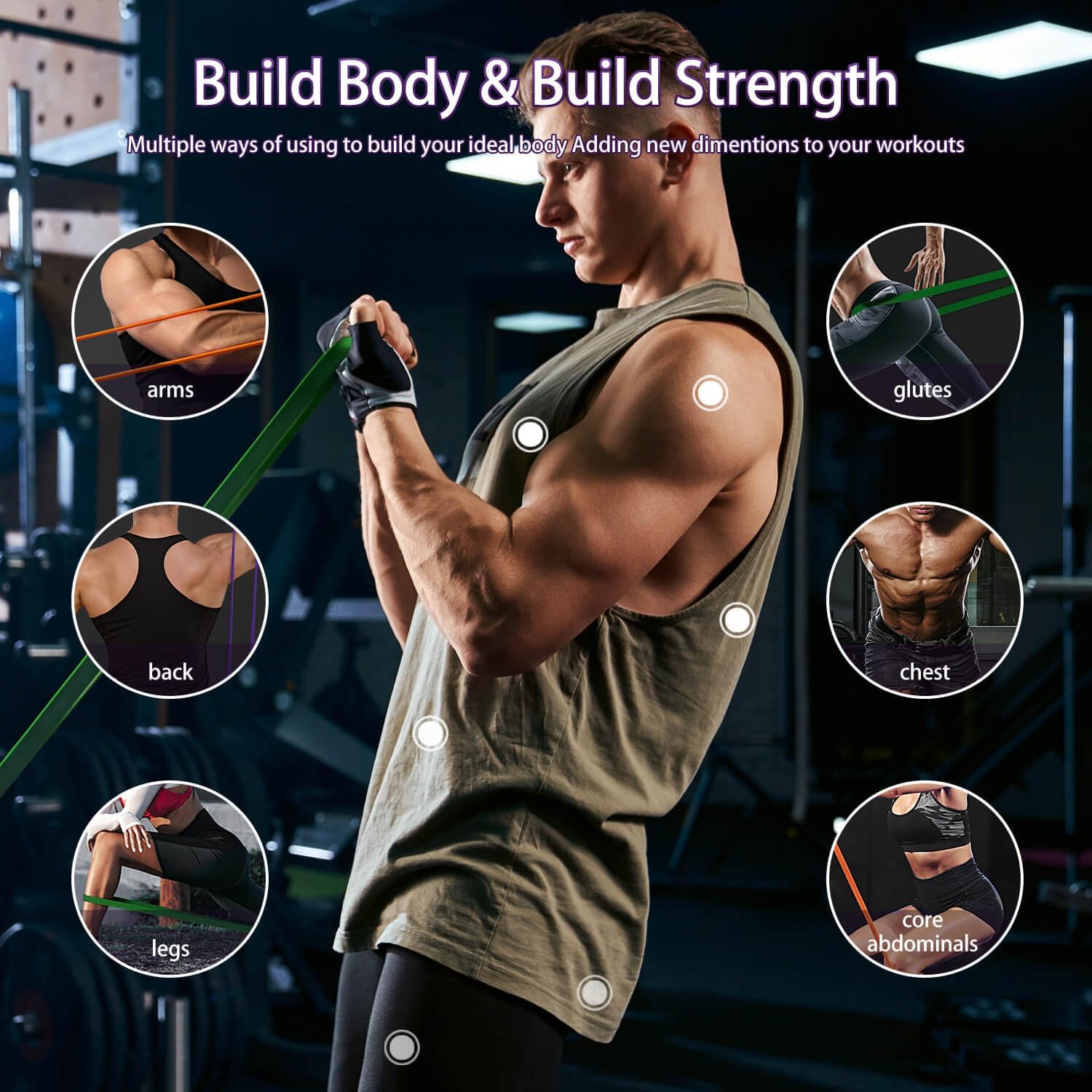 Thumbnail 2 de AUVIM Widerstandsbänder Set – 3 Stufen für Krafttraining, Stretching und CALIS-Training (Türanker inklusive)