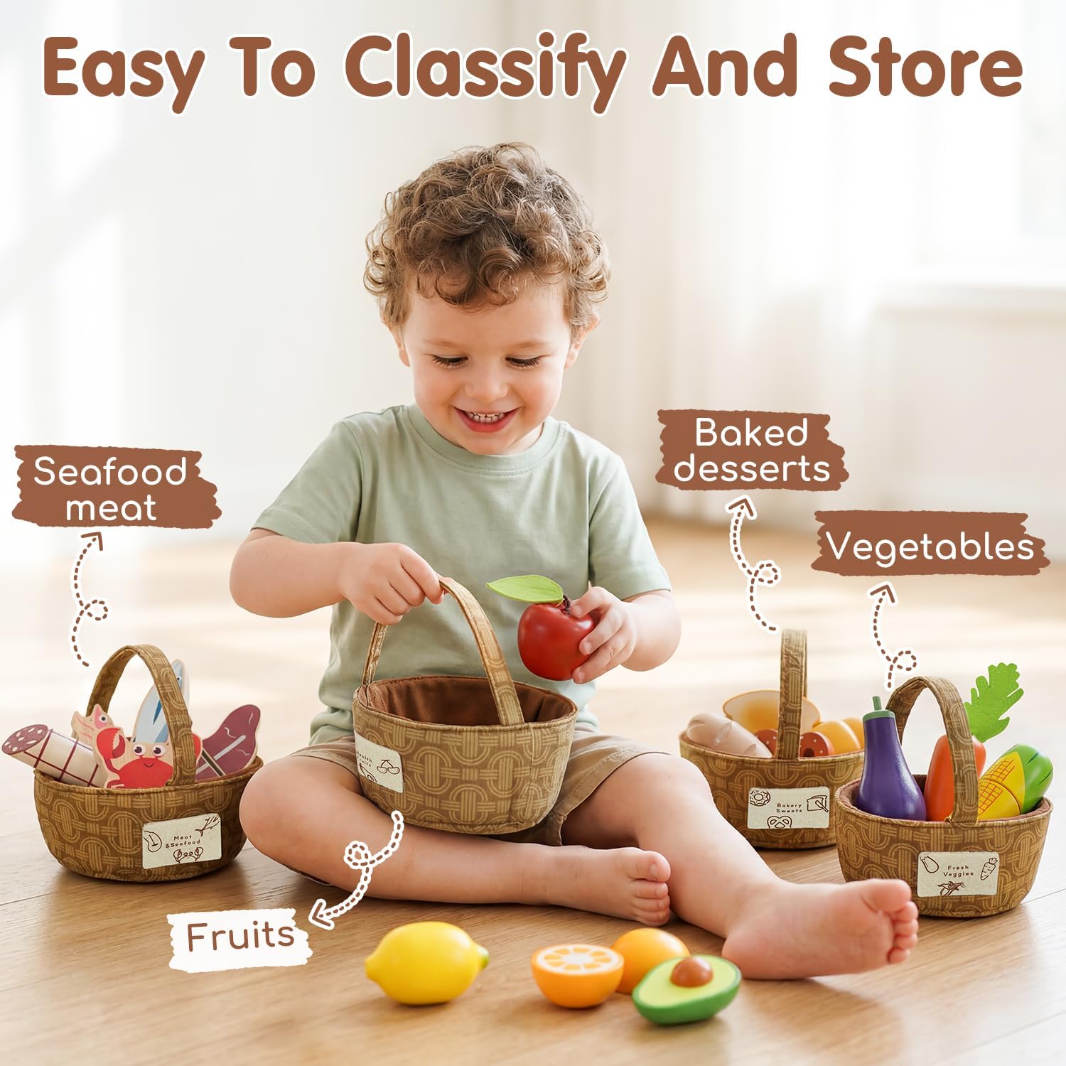 Thumbnail 2 de Lehoo Castle Wooden Play Food 23pc set