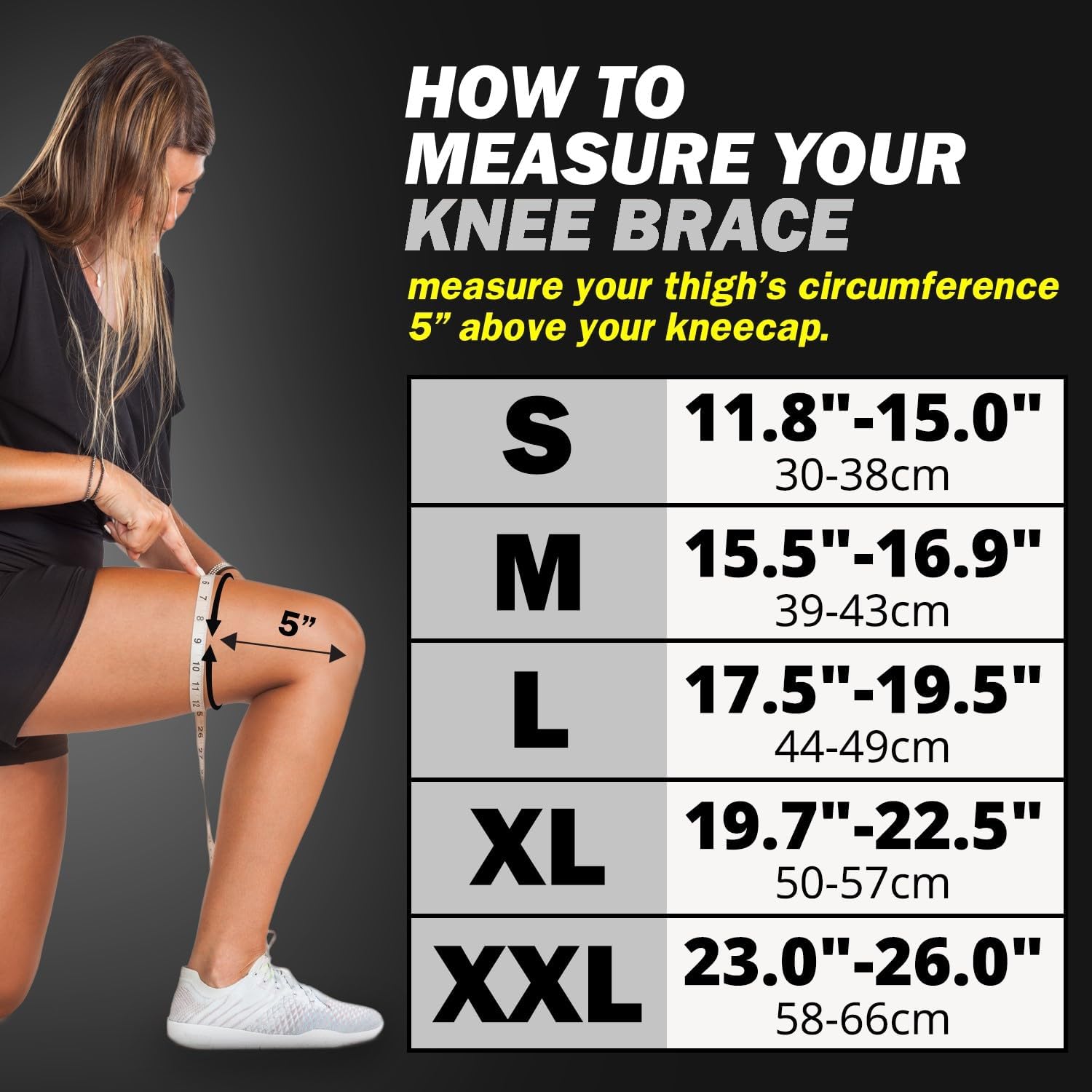 Detalle de POWERLIX Knee Compression Sleeve (Pair): Targeted Support for Pain Relief During Running, Sports & Workouts