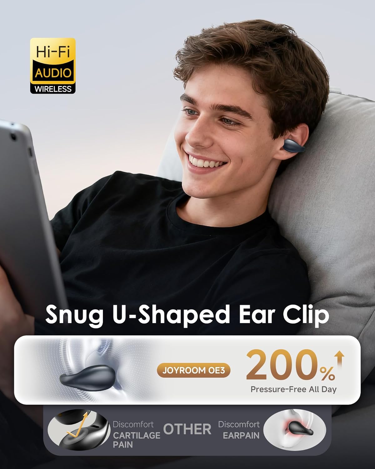 Thumbnail 1 de King Lucky Clip-On Open-Ear Wireless Bluetooth Earbuds (45H playtime, IP56)