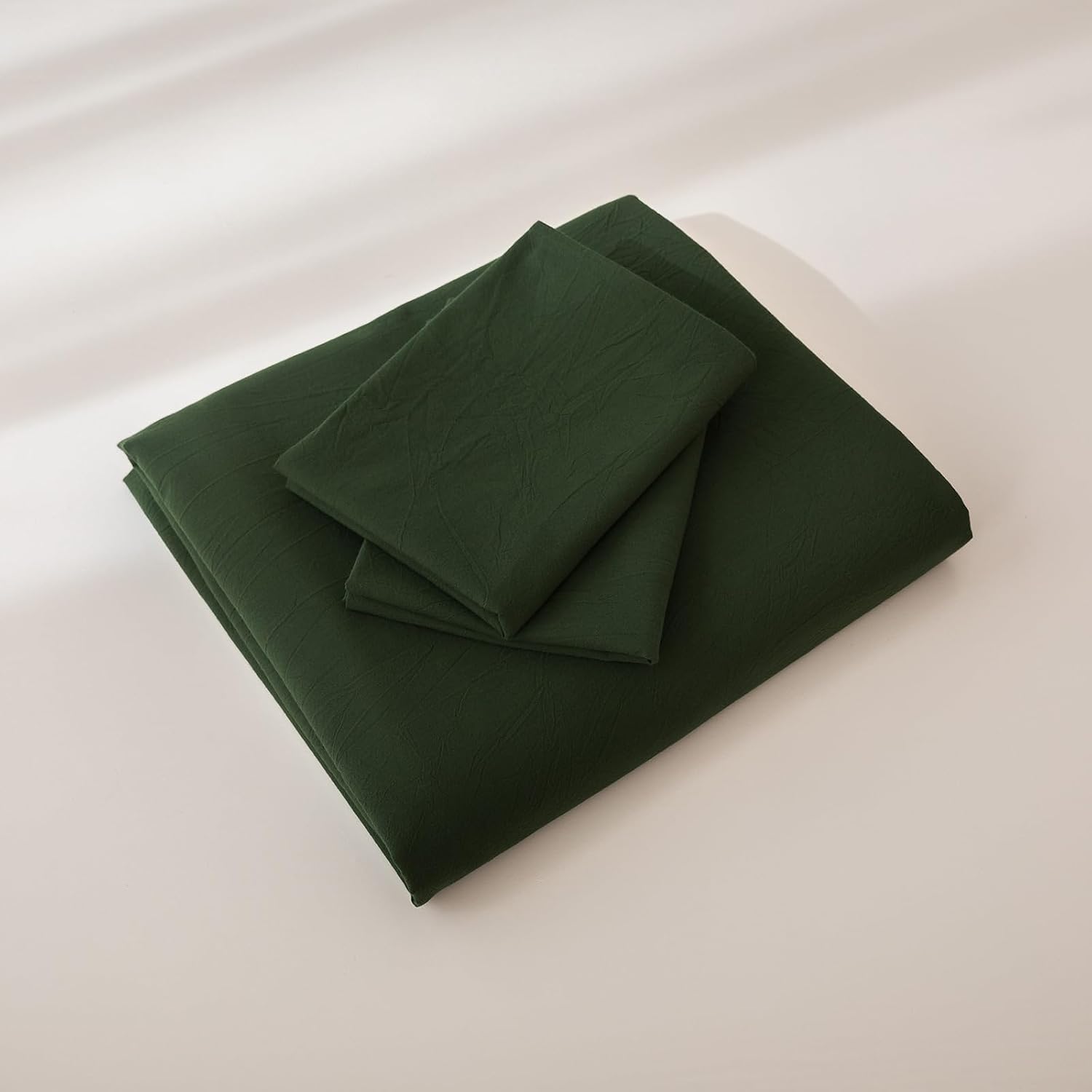 Thumbnail 6 de JIYUAN Super King Plus Washed Cotton Duvet Cover Set (Relaxed Linen Feel) with Hidden Zipper & 8 Corner Ties